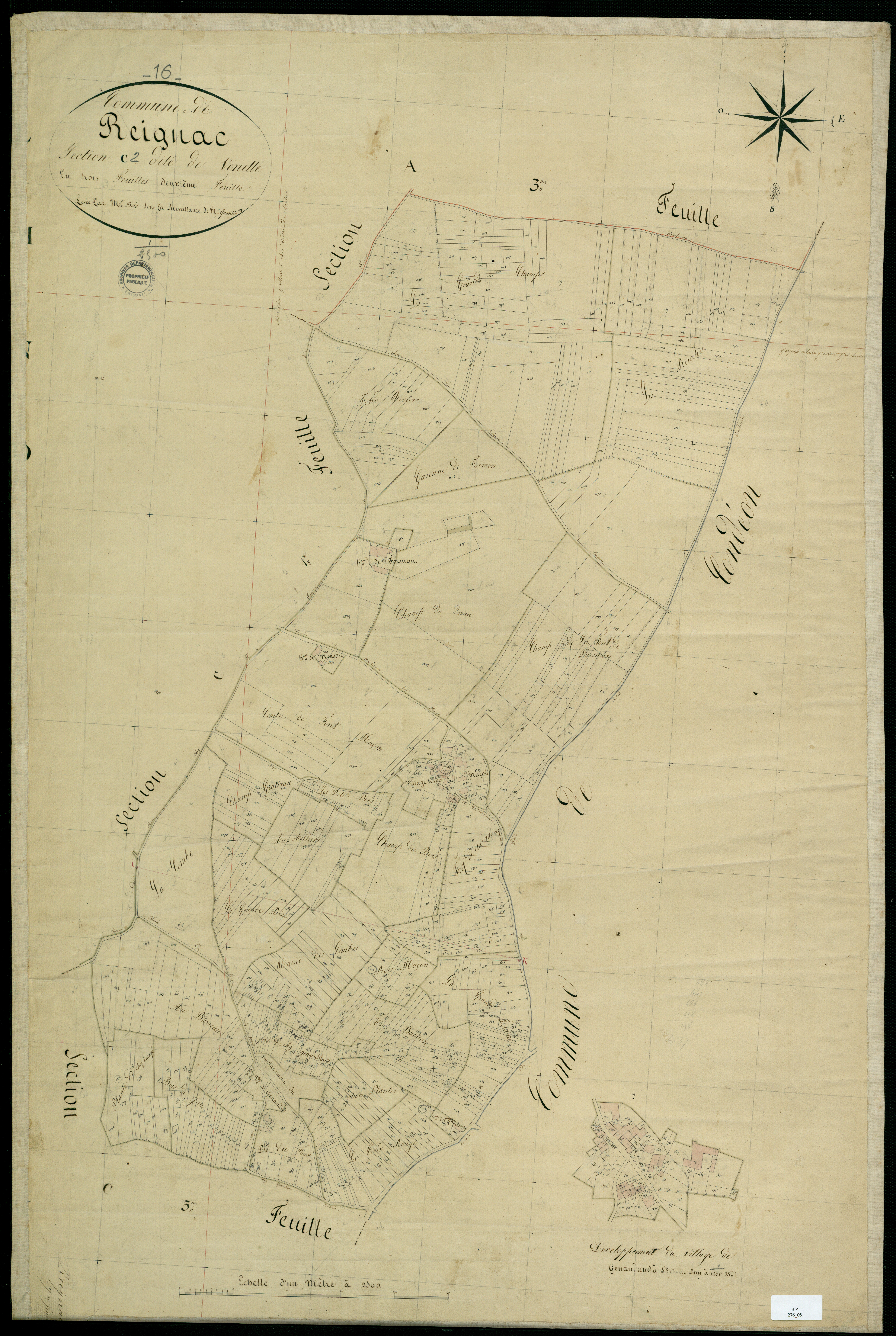 Reignac - 3 P 276/8 - Section C dite de Venelle. Feuille 2. | 1826