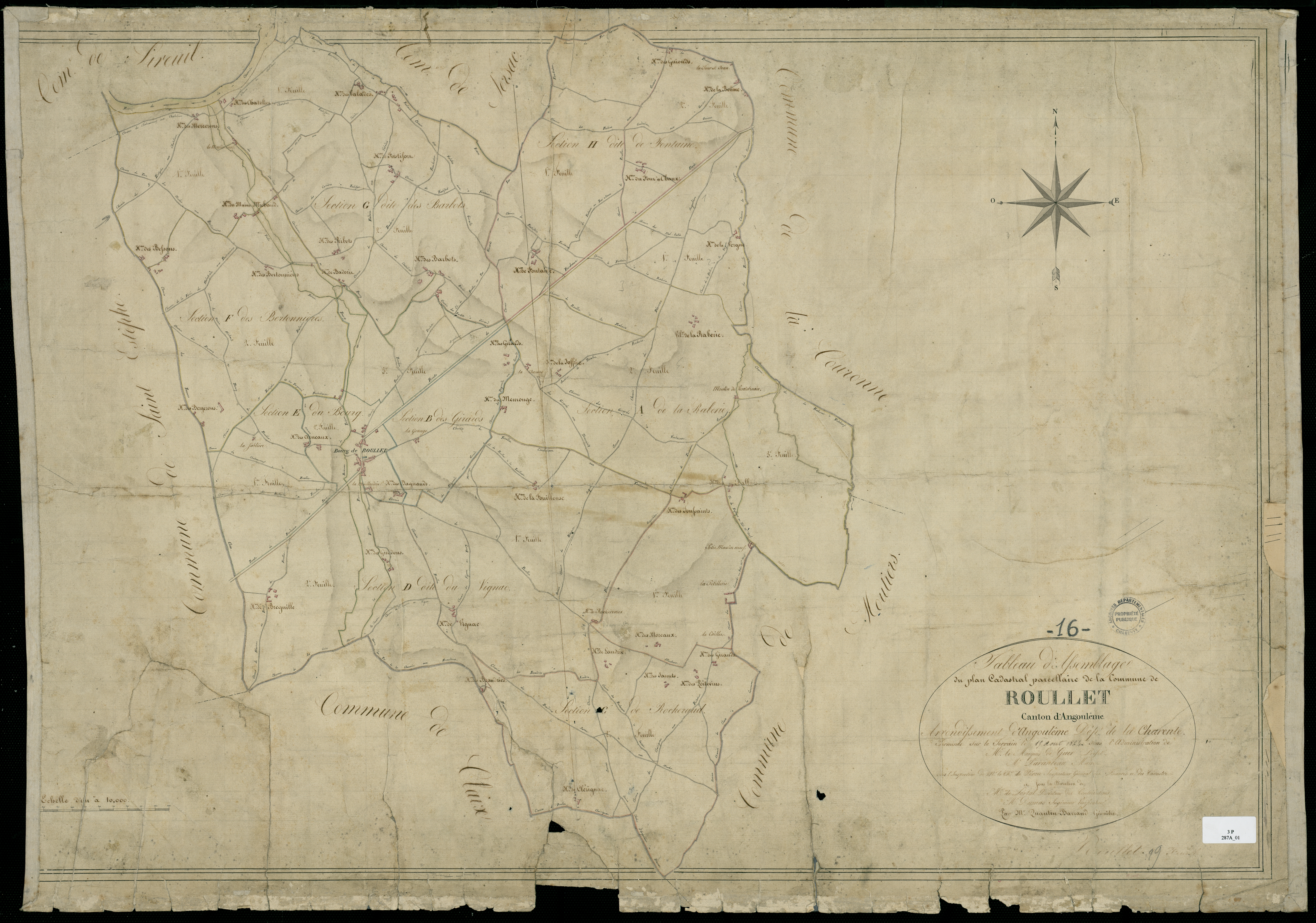 Roullet-Saint-Estèphe - 3 P 287A/1 - Tableau d'assemblage.  | 1824