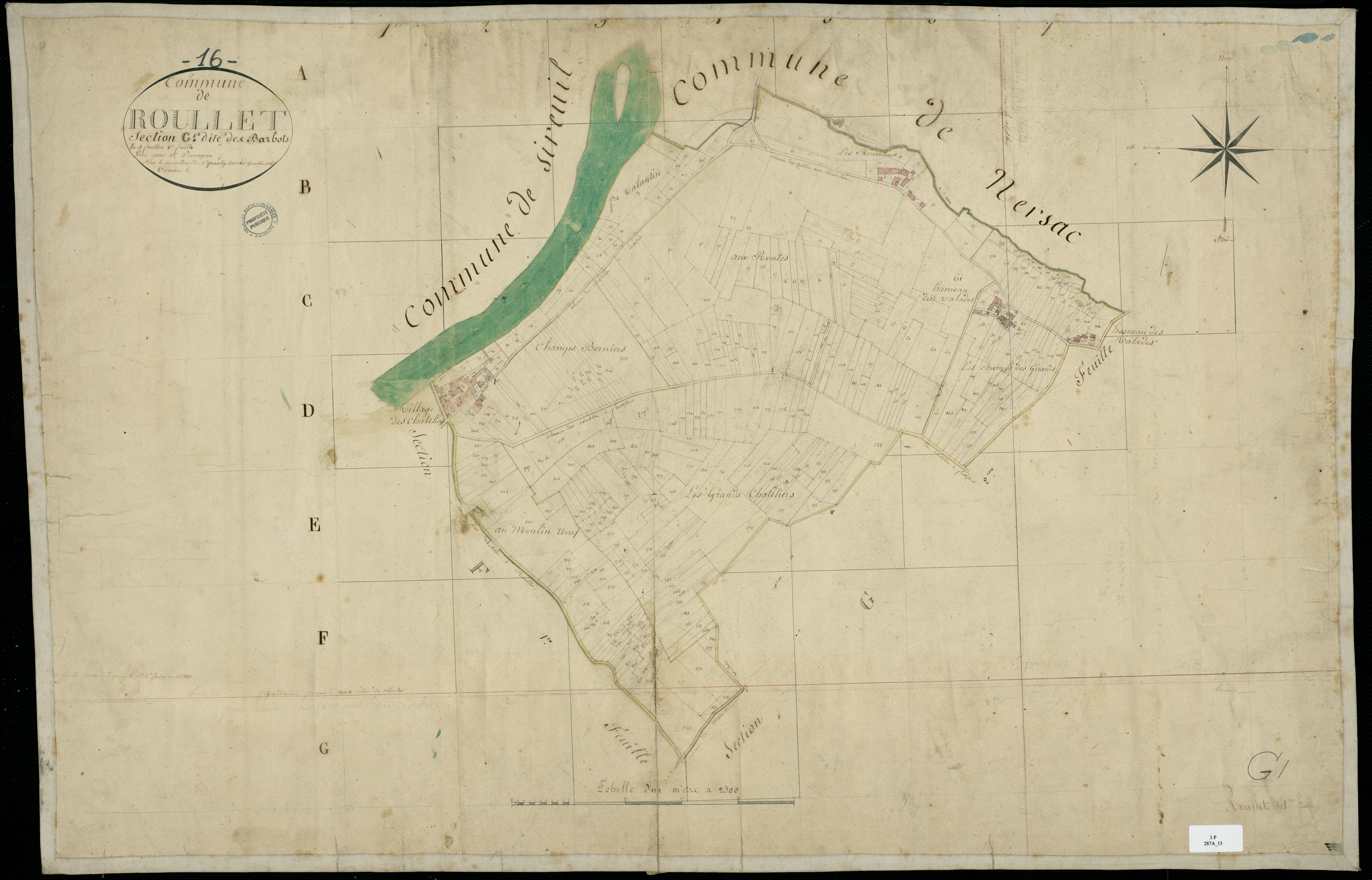 Roullet-Saint-Estèphe - 3 P 287A/15 - Section G dite des Barbots. Feuille 1.  | 1824