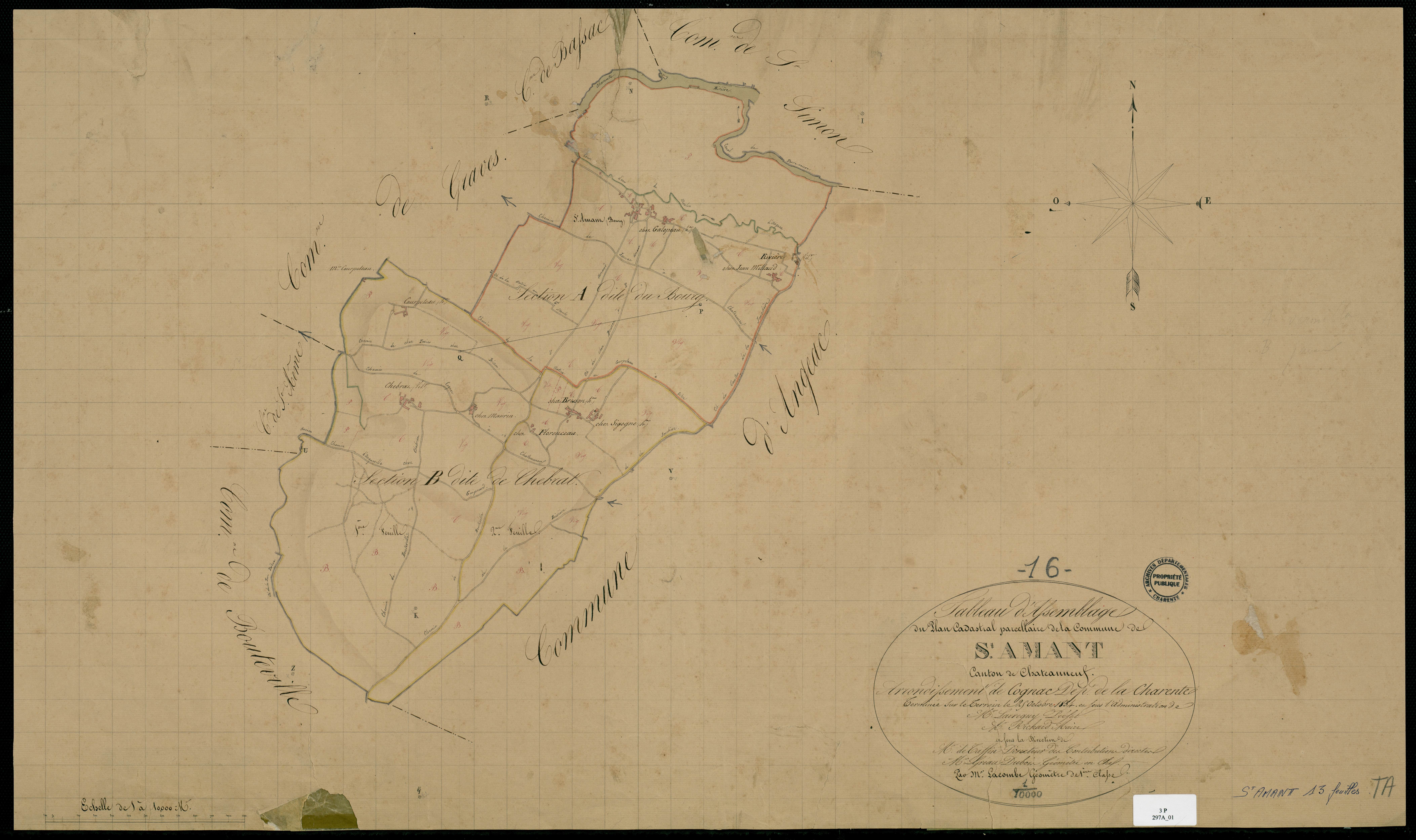 Graves-Saint-Amant - 3 P 297A/1 - Tableau d'assemblage.  | 1834