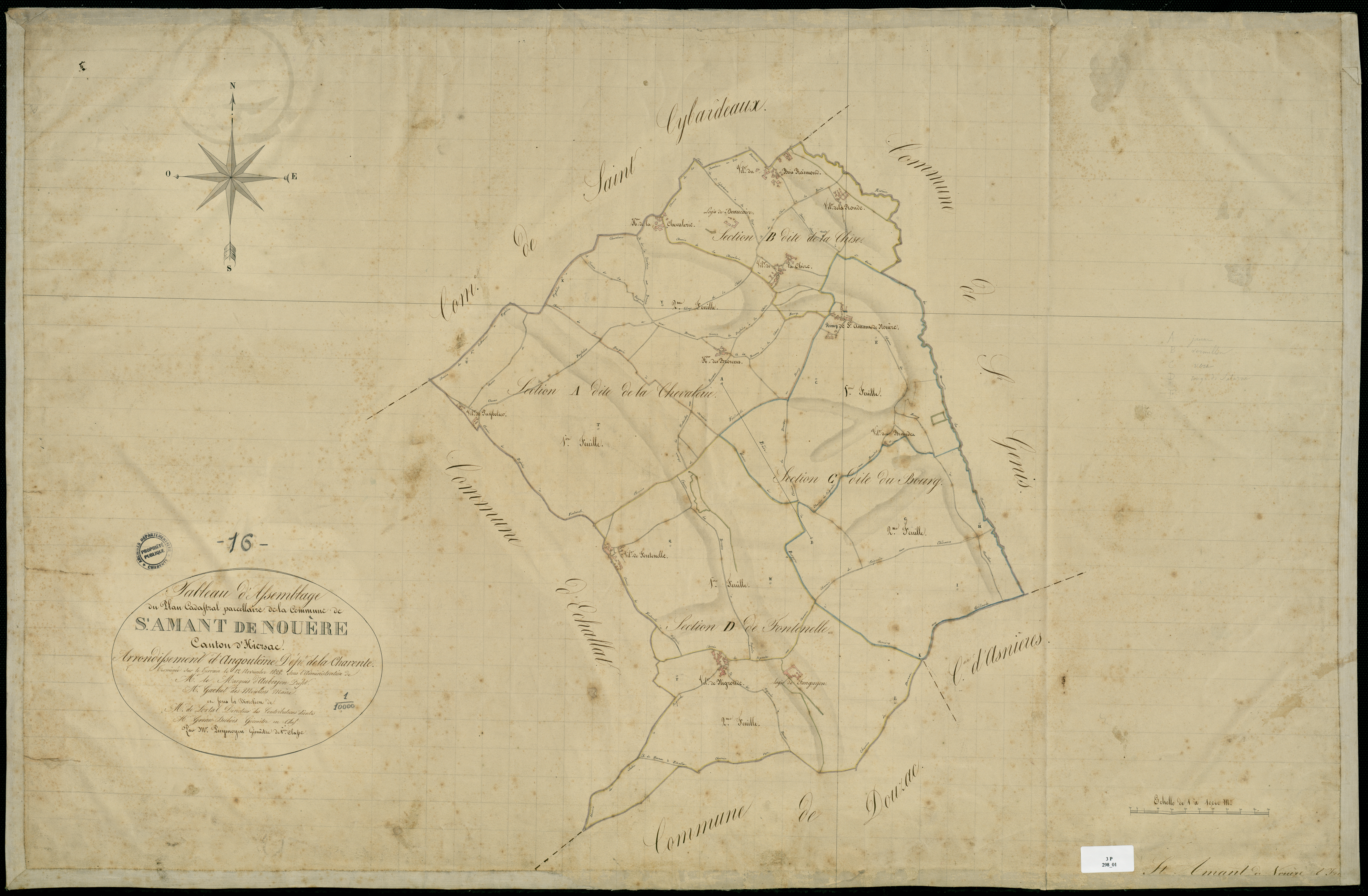 Saint-Amant-de-Nouère - 3 P 298/1 - Tableau d'assemblage.  | 1828