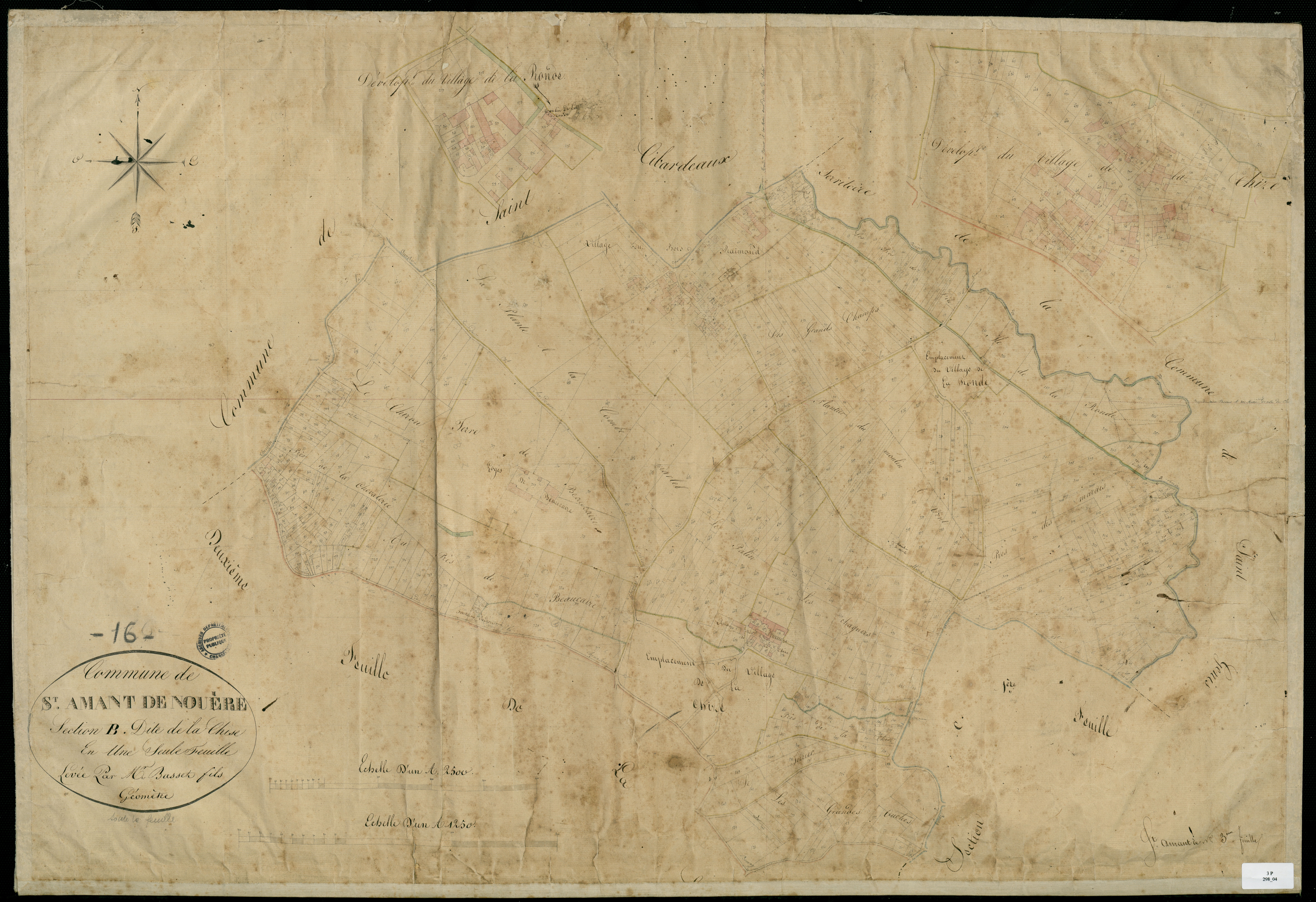 Saint-Amant-de-Nouère - 3 P 298/4 - Section B dite de la Chise. Feuille 1.  | 1828