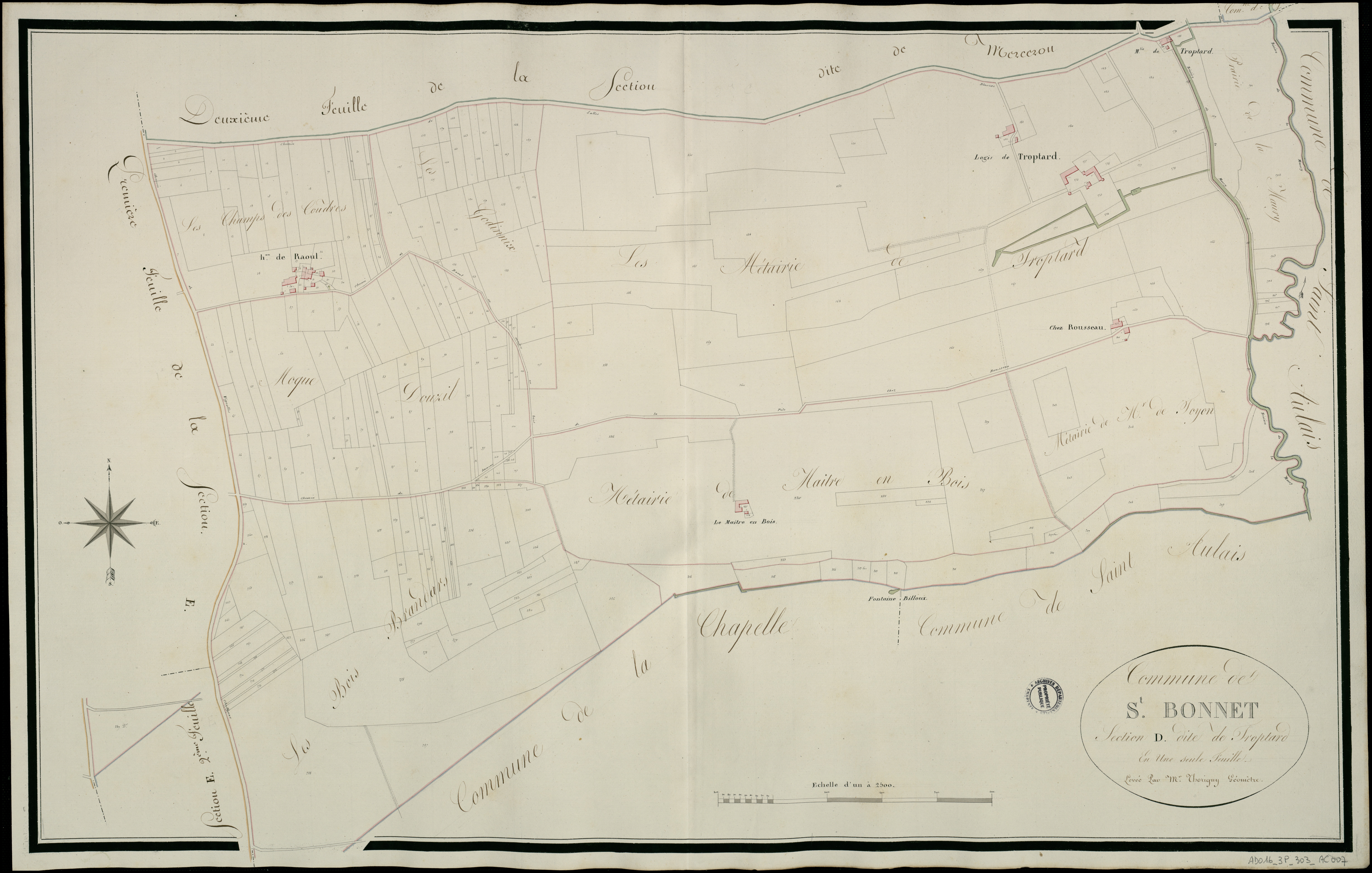 Saint-Bonnet - 3 P 303/AC7 - Section D dite de Troptard  | 1814