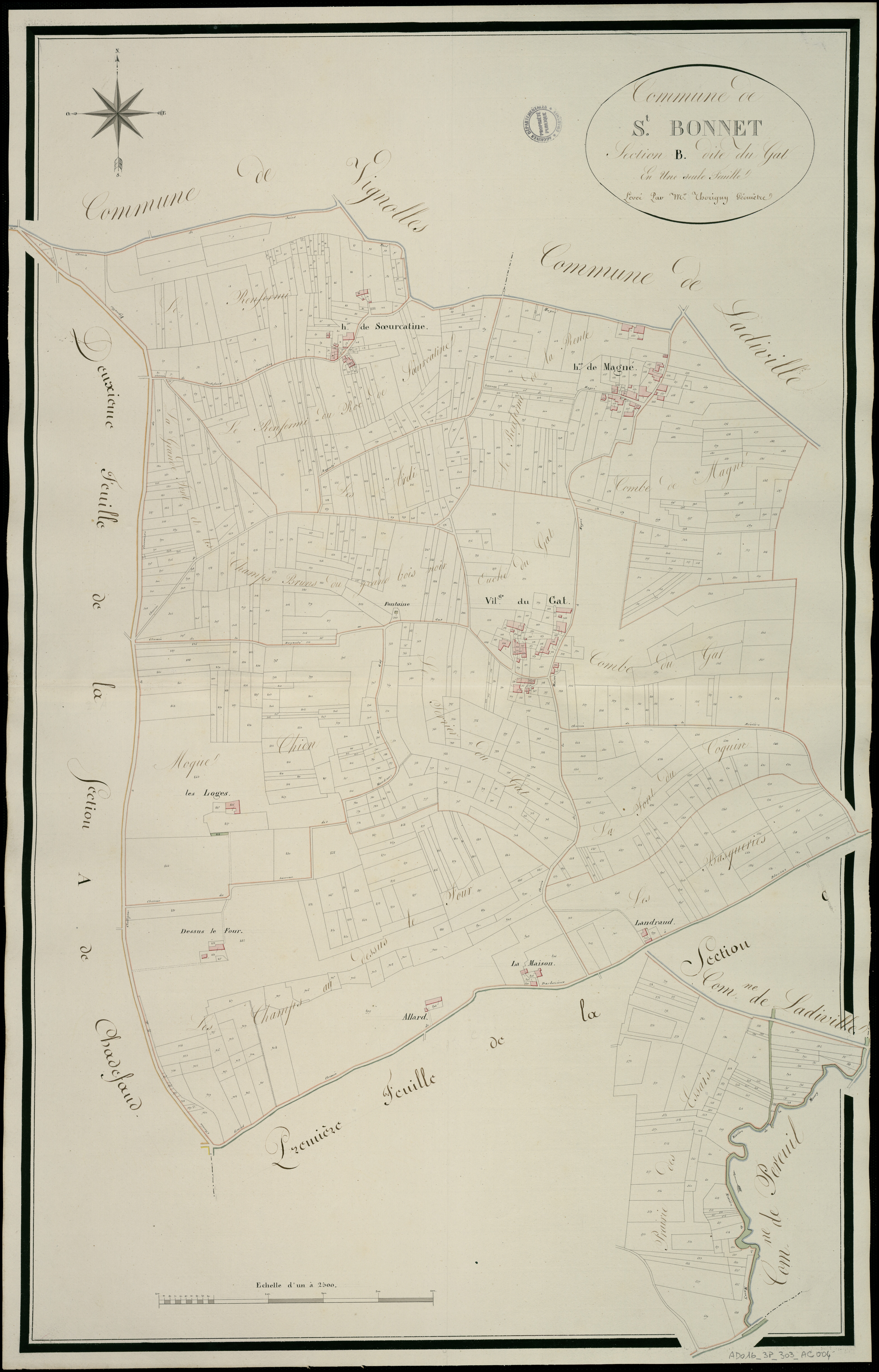 Saint-Bonnet - 3 P 303/AC4 - Section B dite du Gat  | 1814