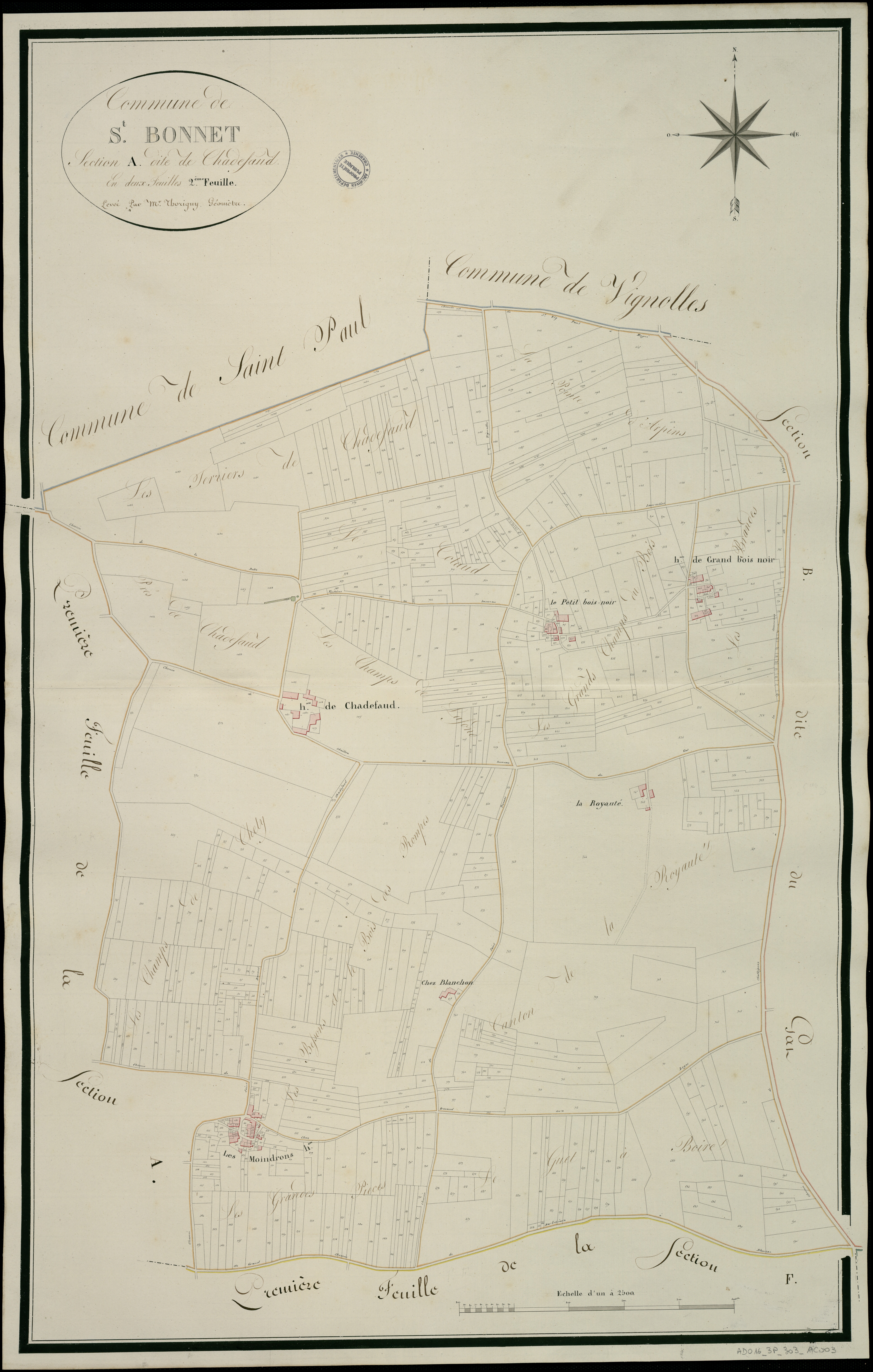 Saint-Bonnet - 3 P 303/AC3 - Section A dite de Chadefaud  | 1814