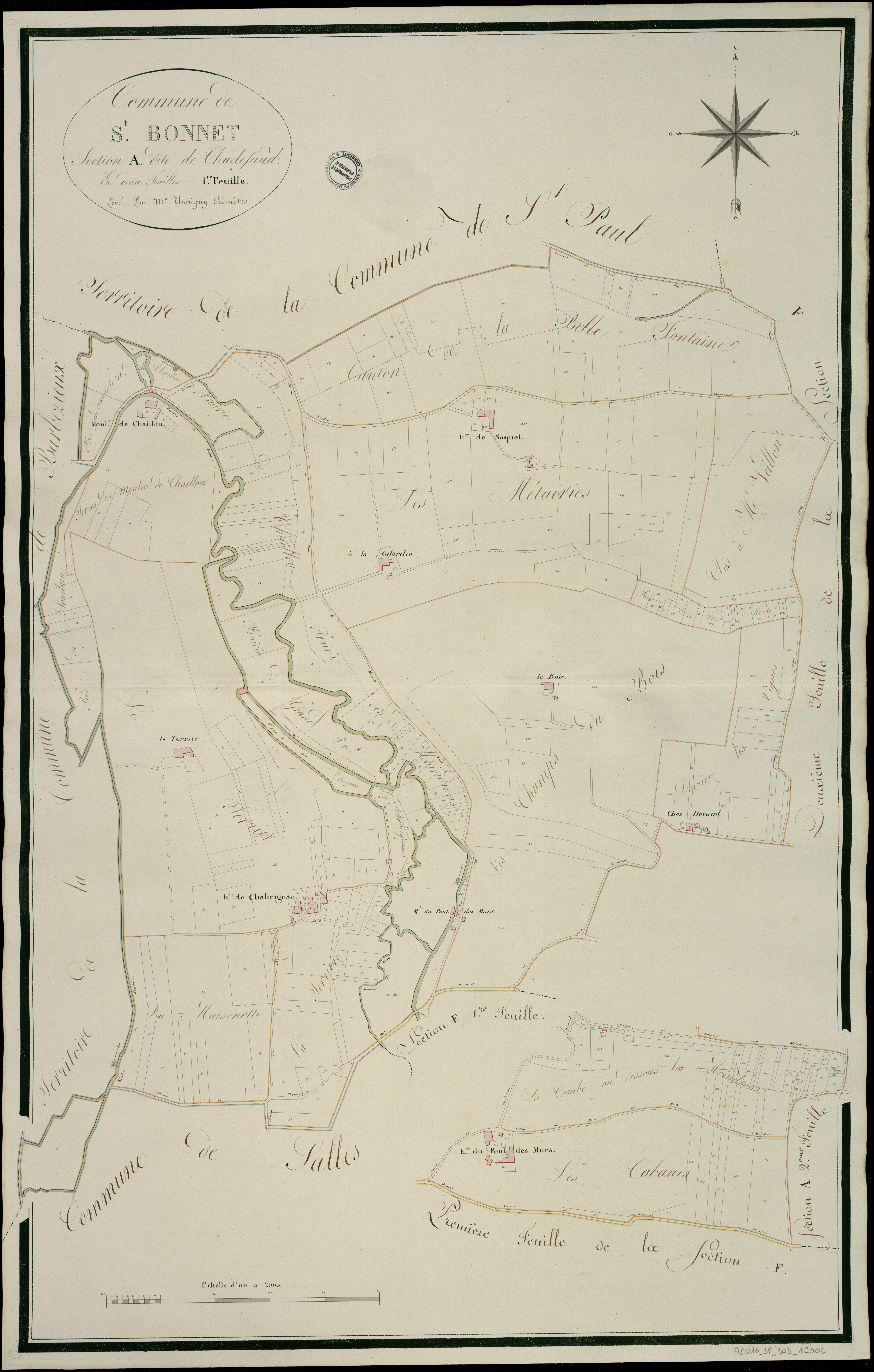 Saint-Bonnet - 3 P 303/AC2 - Section A dite de Chadefaud  | 1814