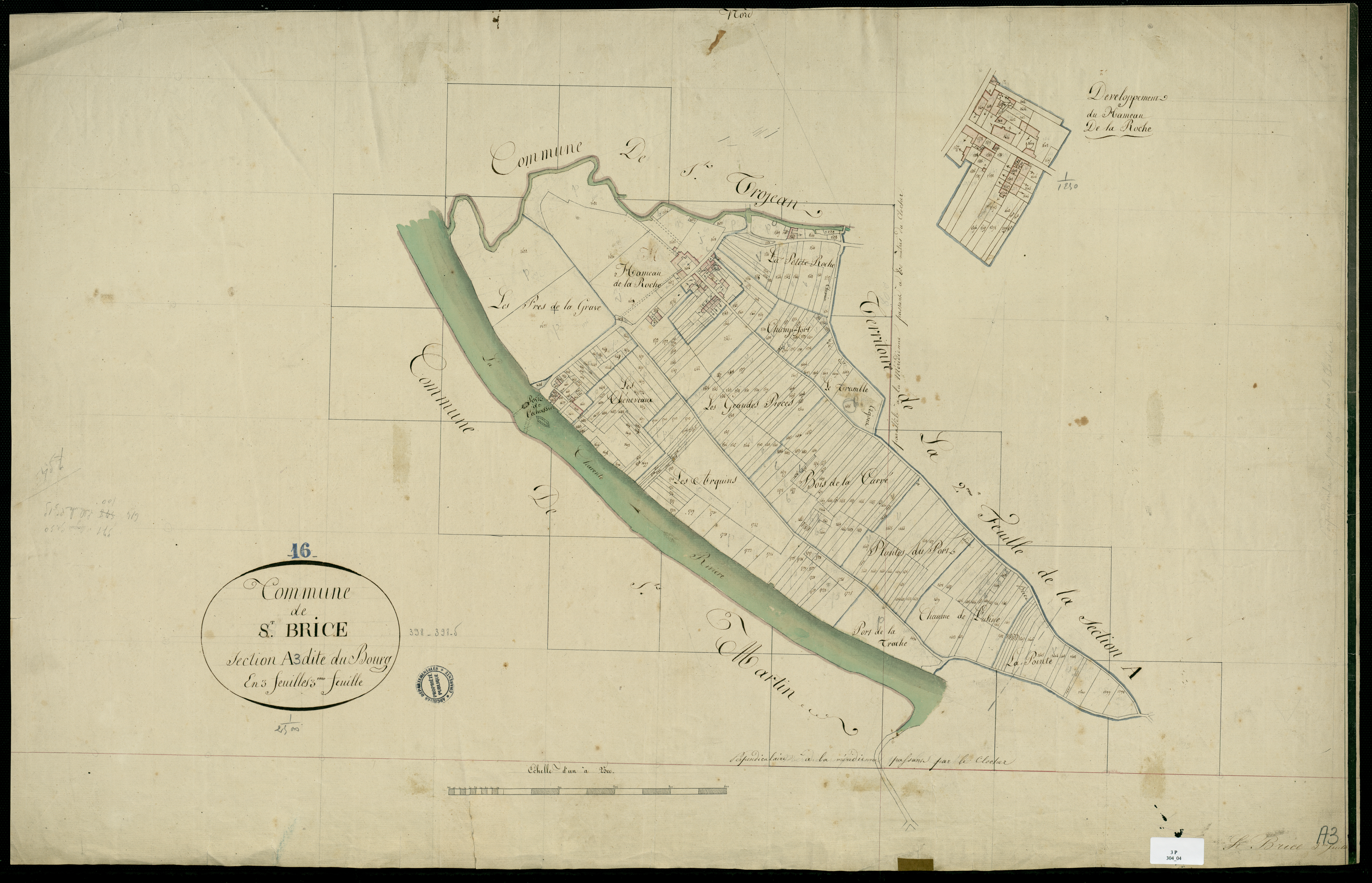 Saint-Brice - 3 P 34/4 - Section A dite du Bourg. Feuille 3.  | 1820