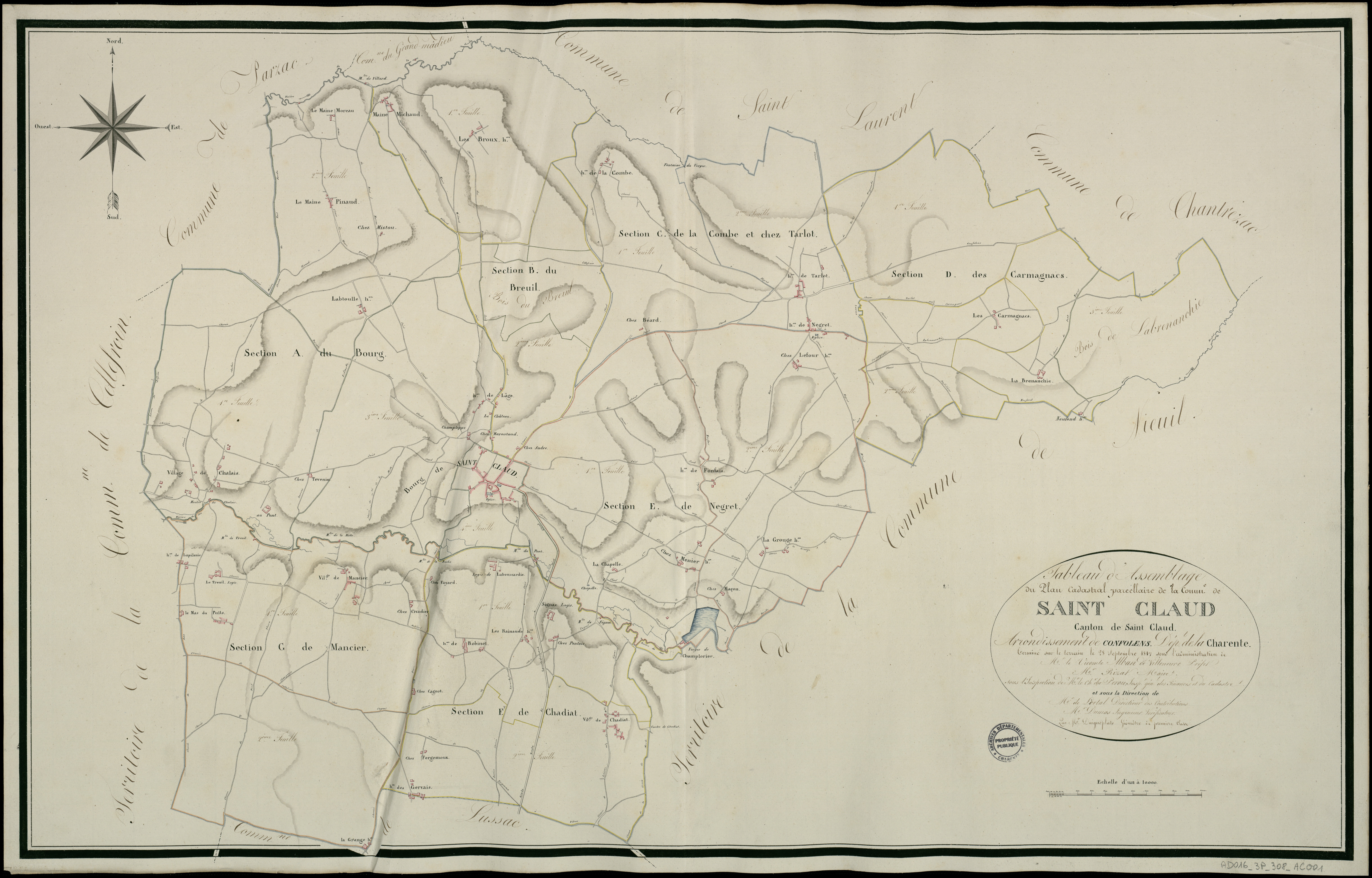 Saint-Claud - 3 P 308/AC1 - Tableau d'assemblage  | 1810