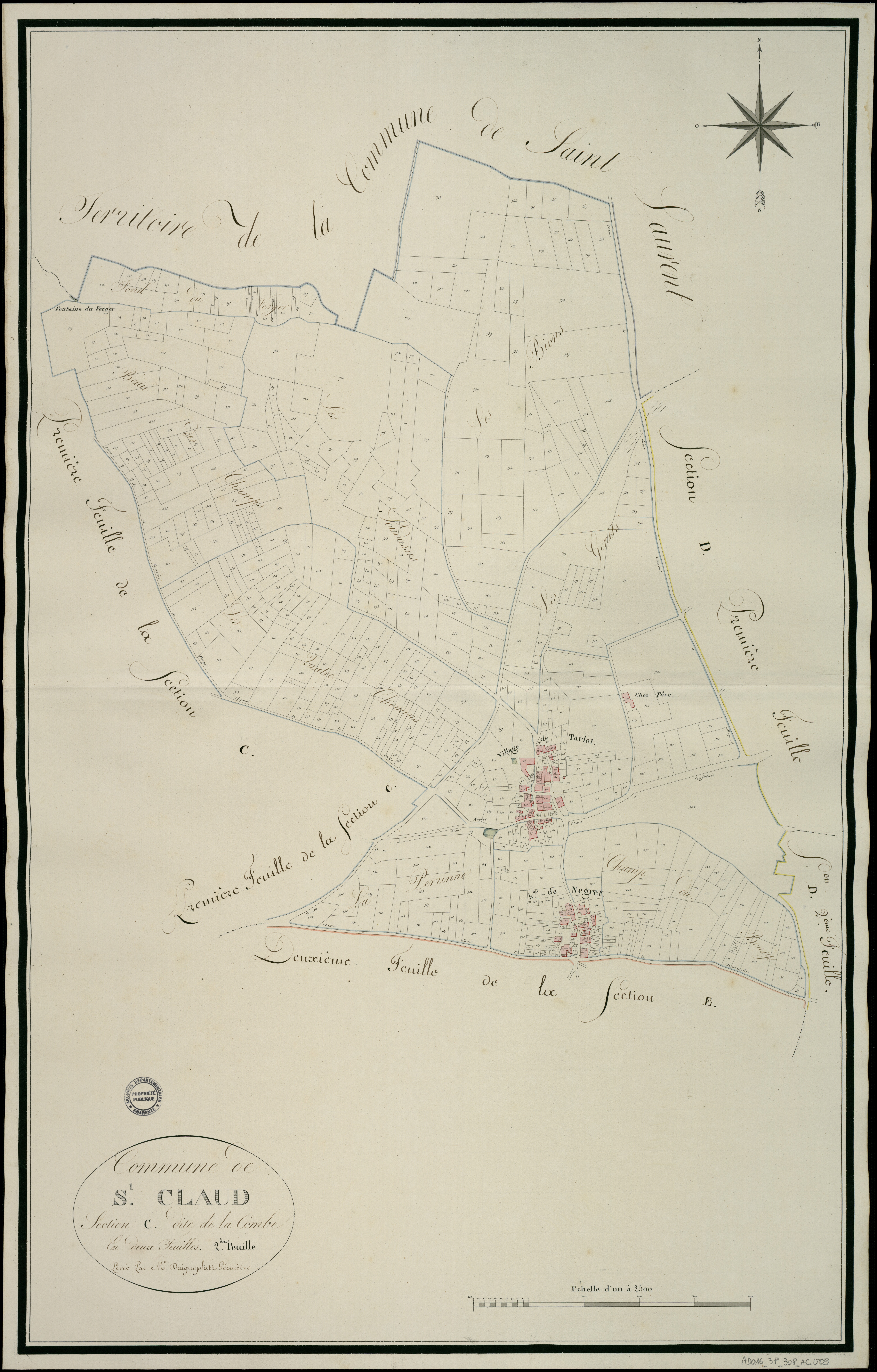 Saint-Claud - 3 P 308/AC9 - Section C dite de la Combe | 1817