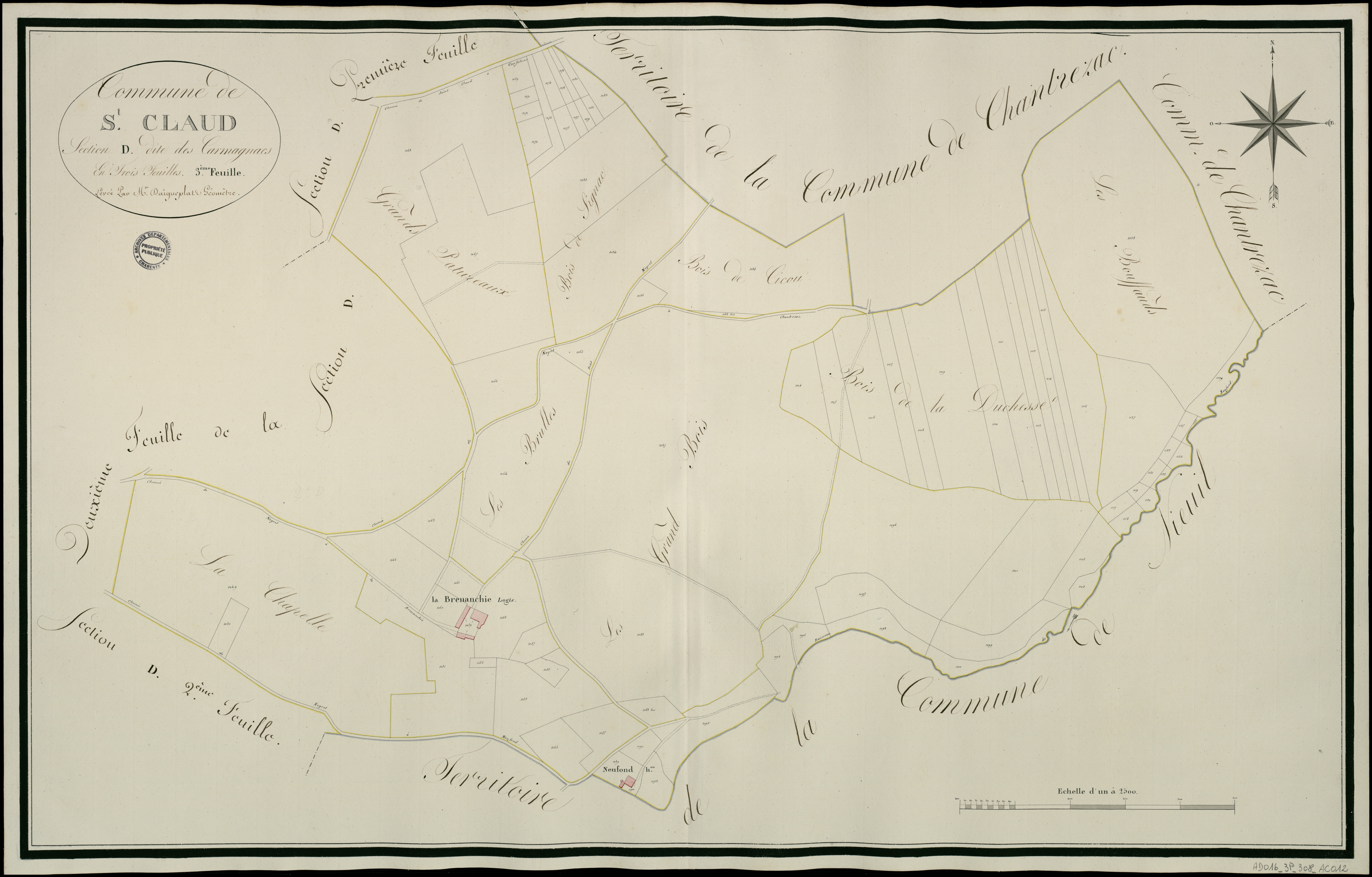 Saint-Claud - 3 P 308/AC12 - Section D dite des Carmagnacs  | 1817