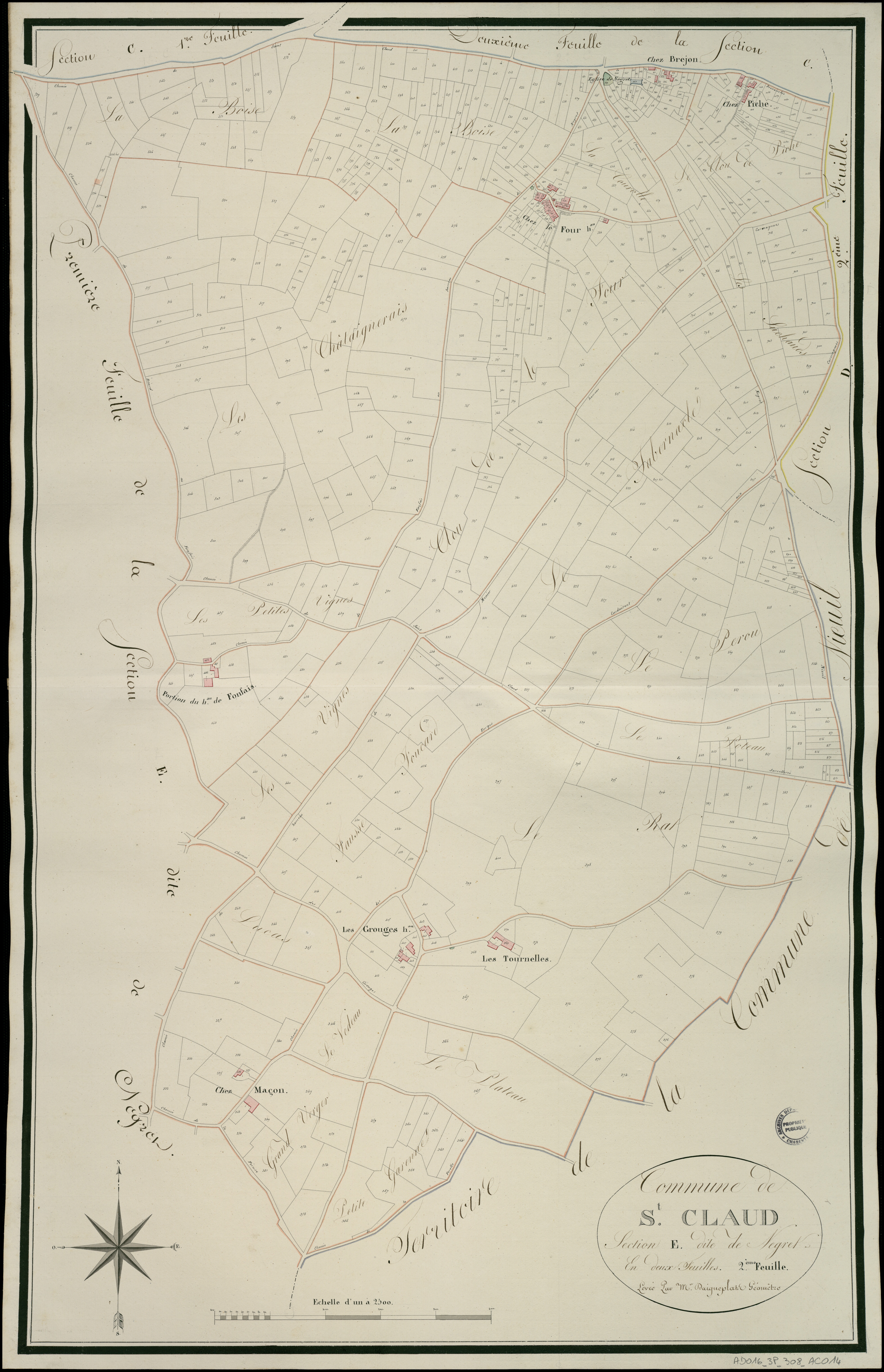 Saint-Claud - 3 P 308/AC14 - Section E dite de Negret | 1817