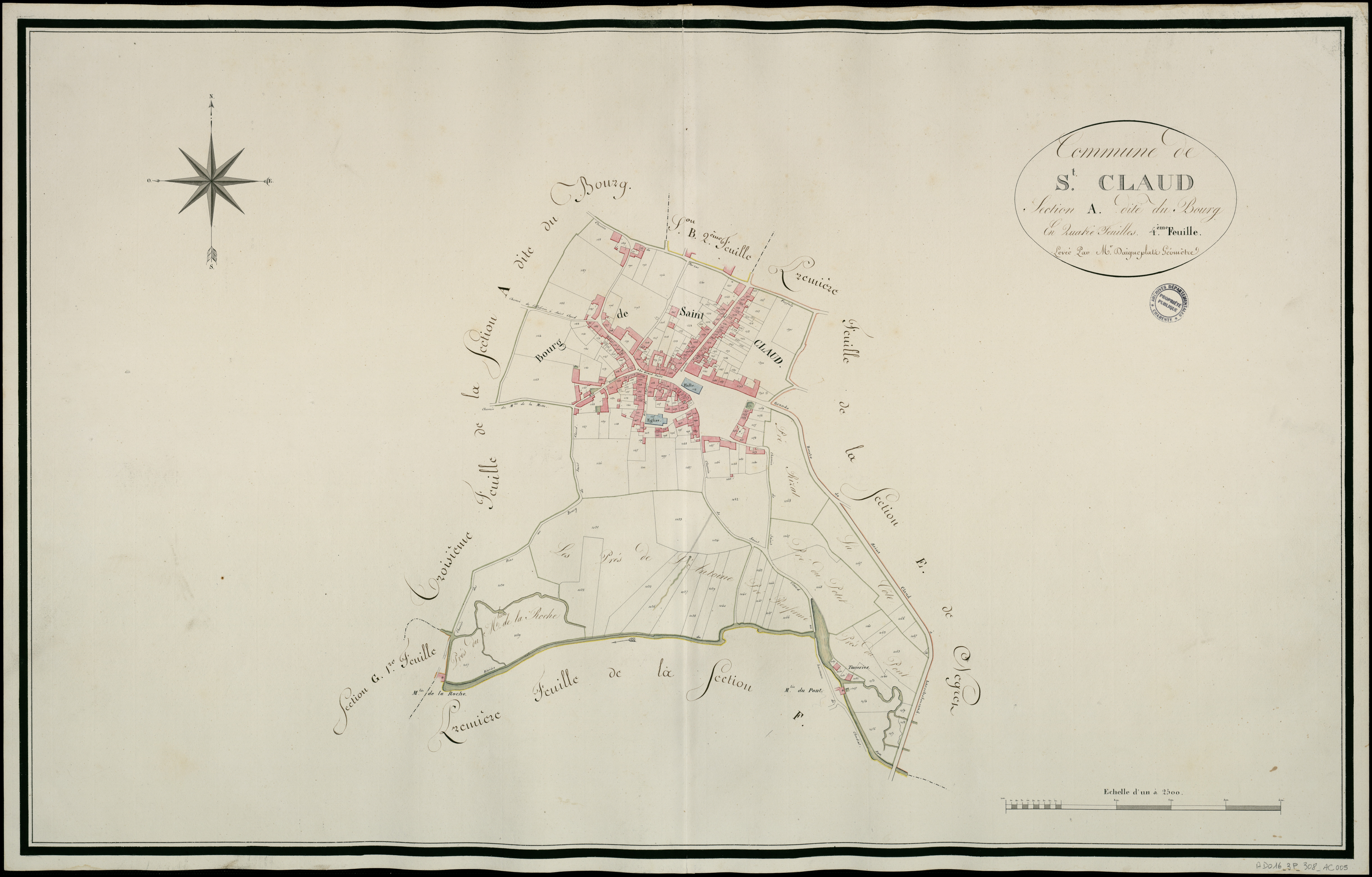 Saint-Claud - 3 P 308/AC5 - Section A dite du Bourg | 1810