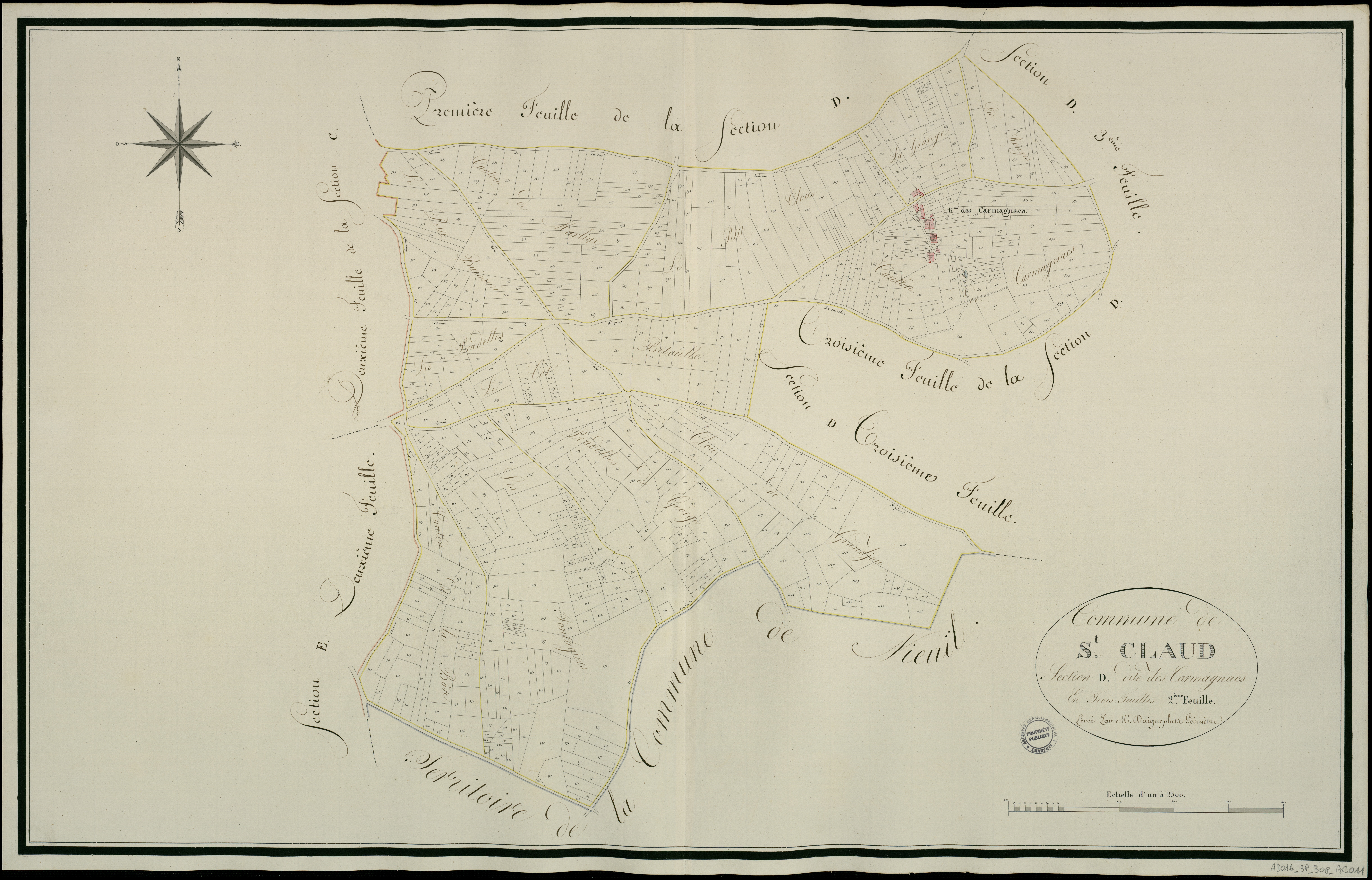 Saint-Claud - 3 P 308/AC11 - Section D dite des Carmagnacs | 1817