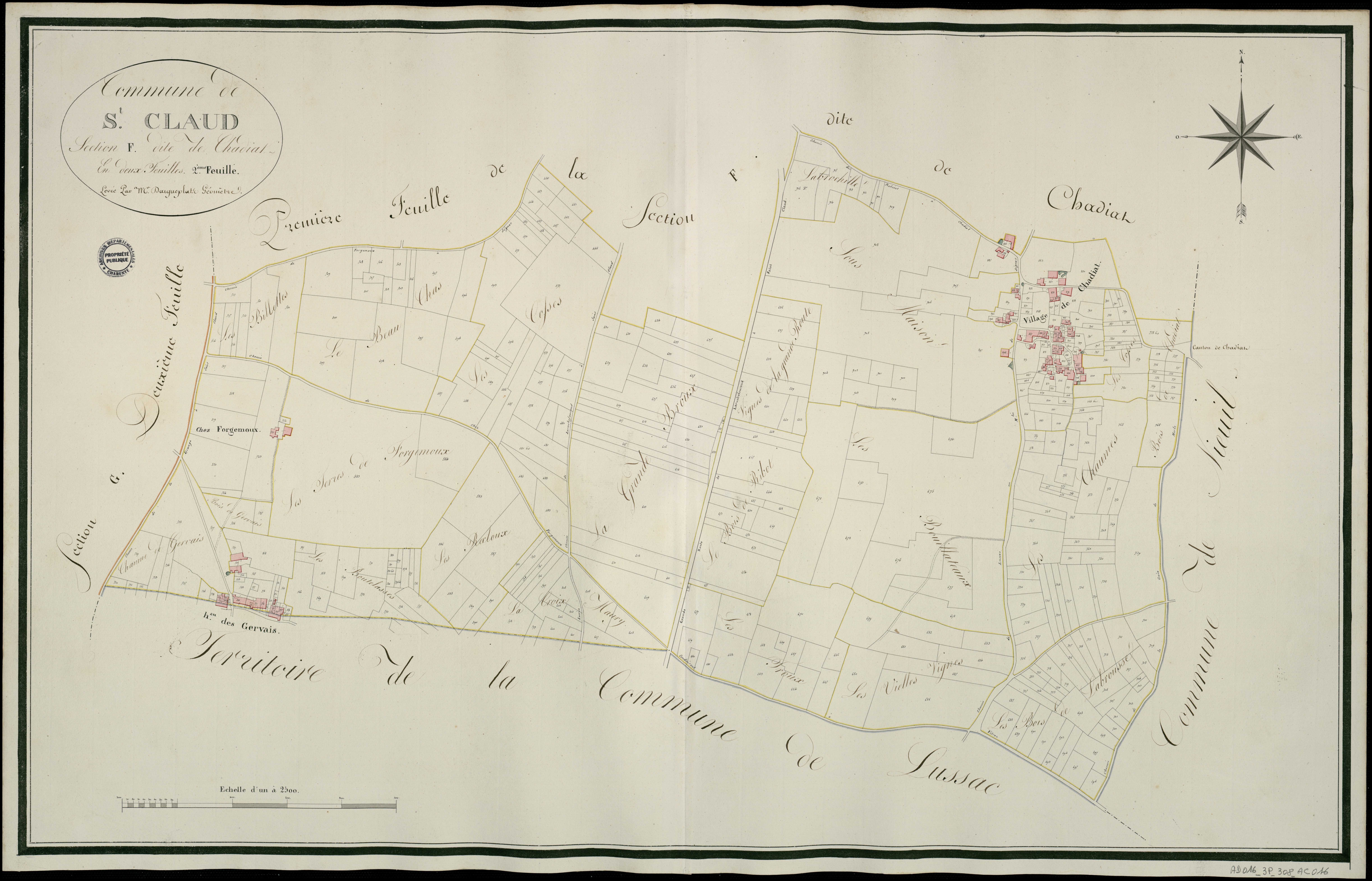 Saint-Claud - 3 P 308/AC16 - Section F dite de Chadiat | 1817