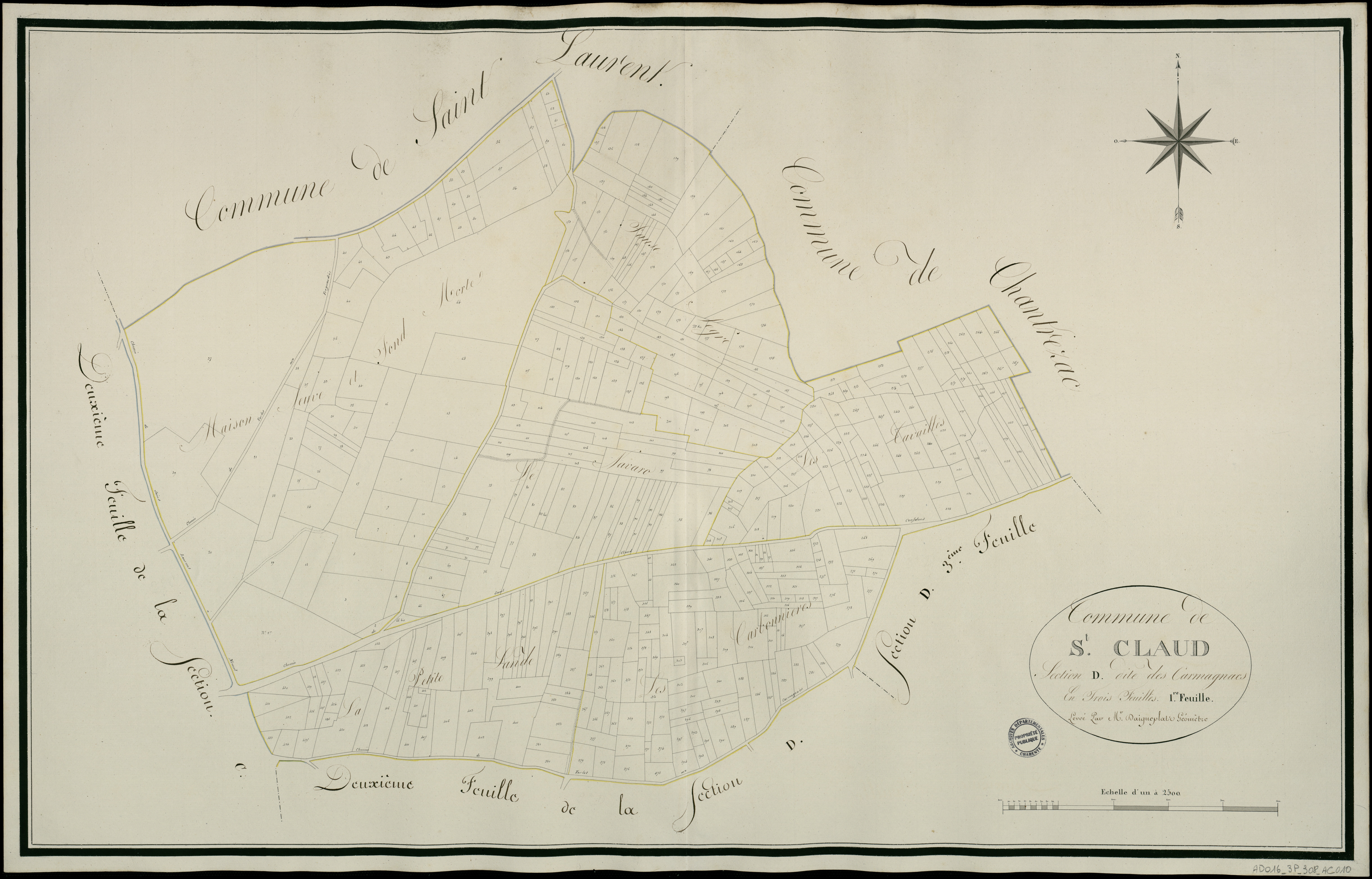 Saint-Claud - 3 P 308/AC10 - Section D dite des Carmagnacs | 1817