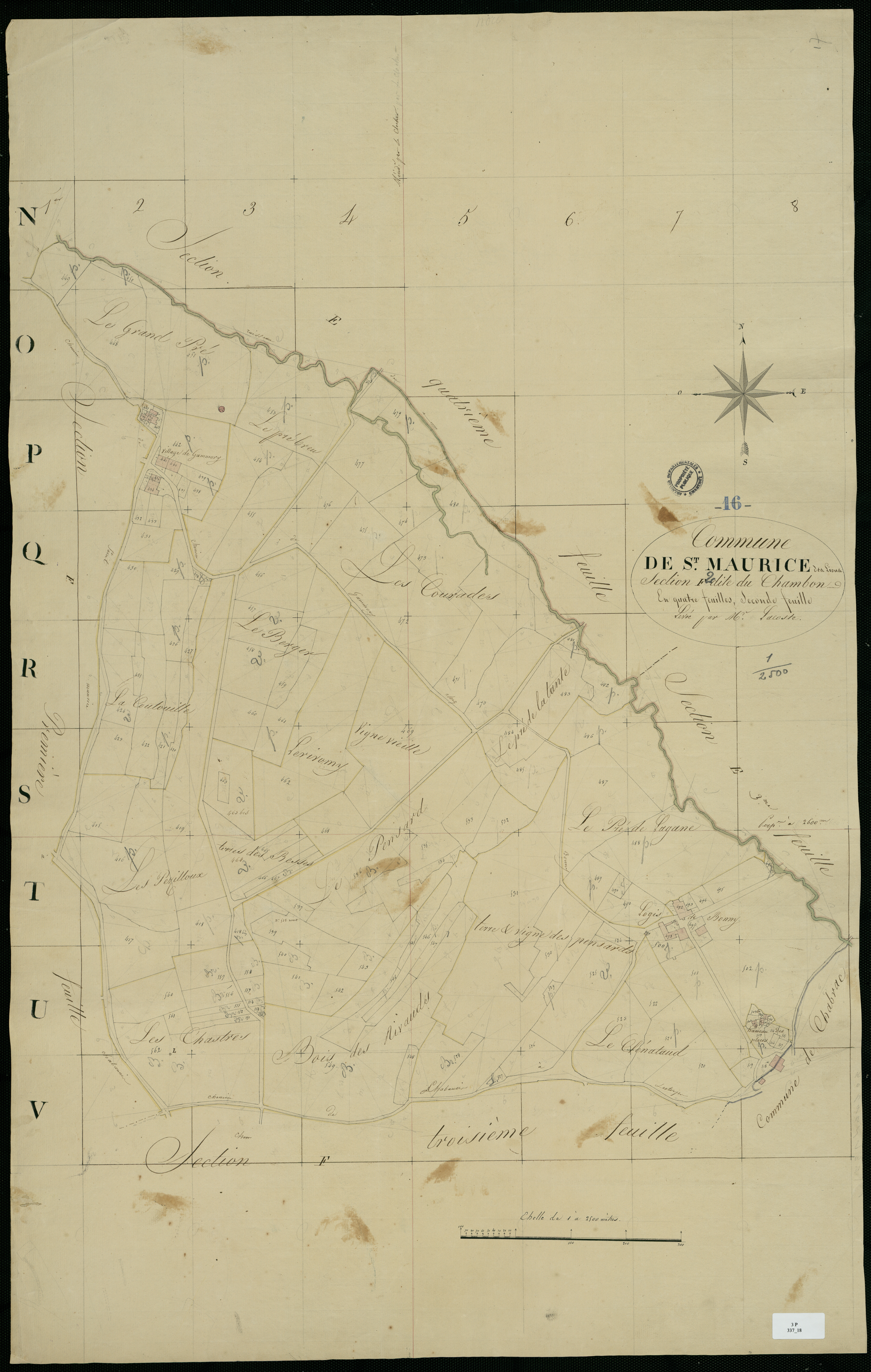 Saint-Maurice-des-Lions - 3 P 337/18 - Section F dite du Chambon. Feuille 2.  | 1825