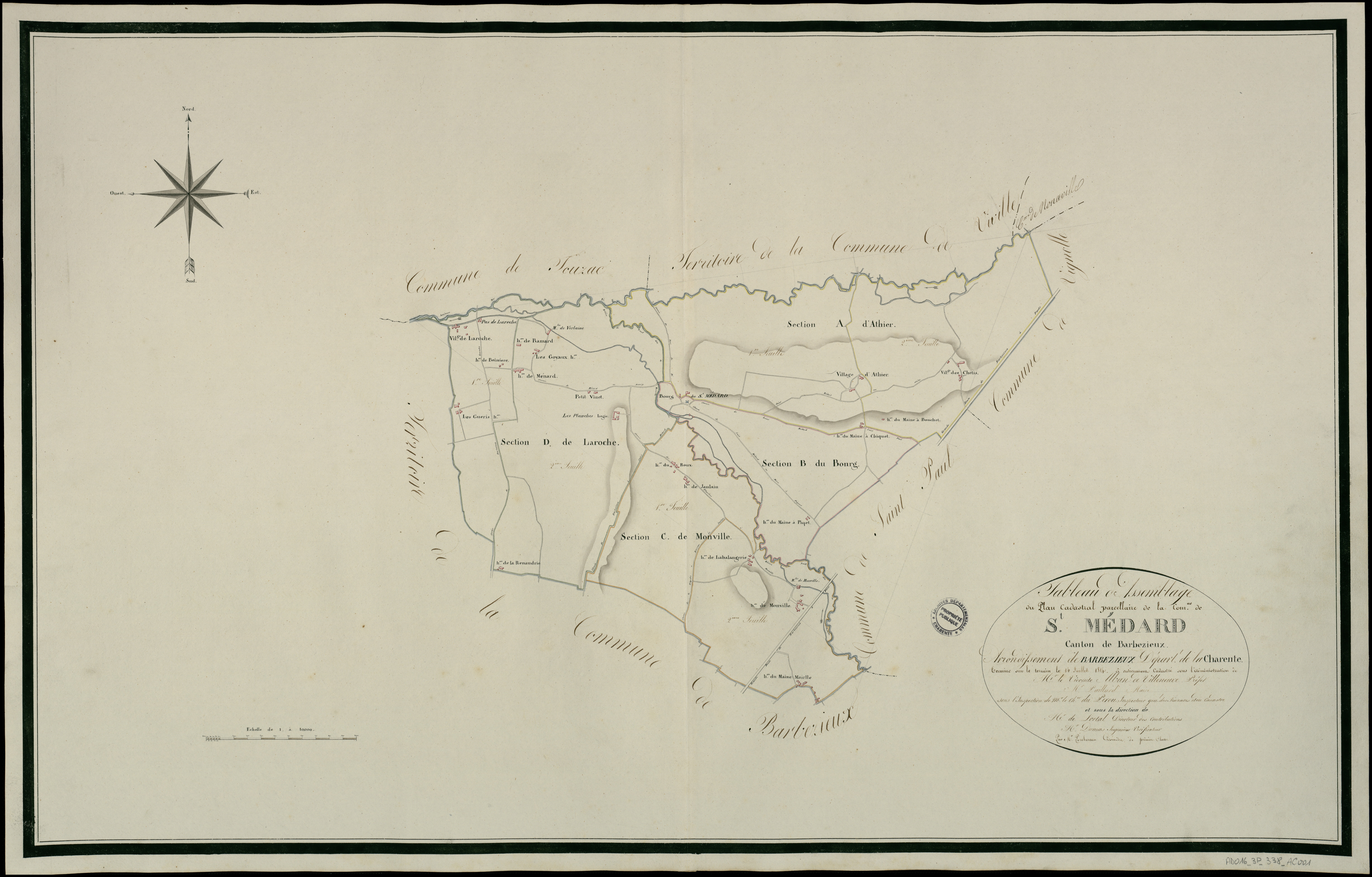 Saint-Médard - 3 P 338/AC1 - Tableau d'assemblage  | 1818