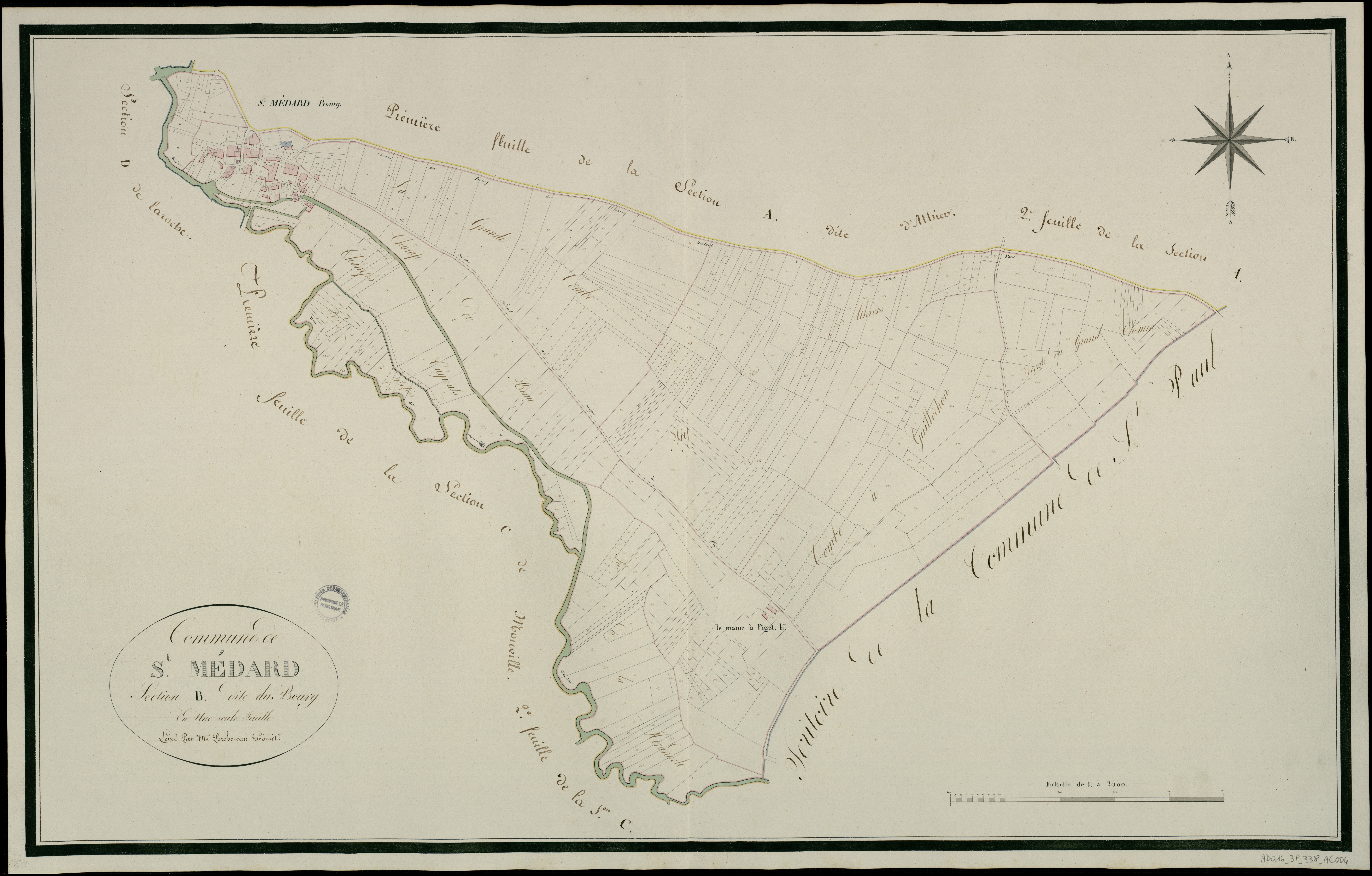 Saint-Médard - 3 P 338/AC4 - Section B dite du Bourg  | 1814