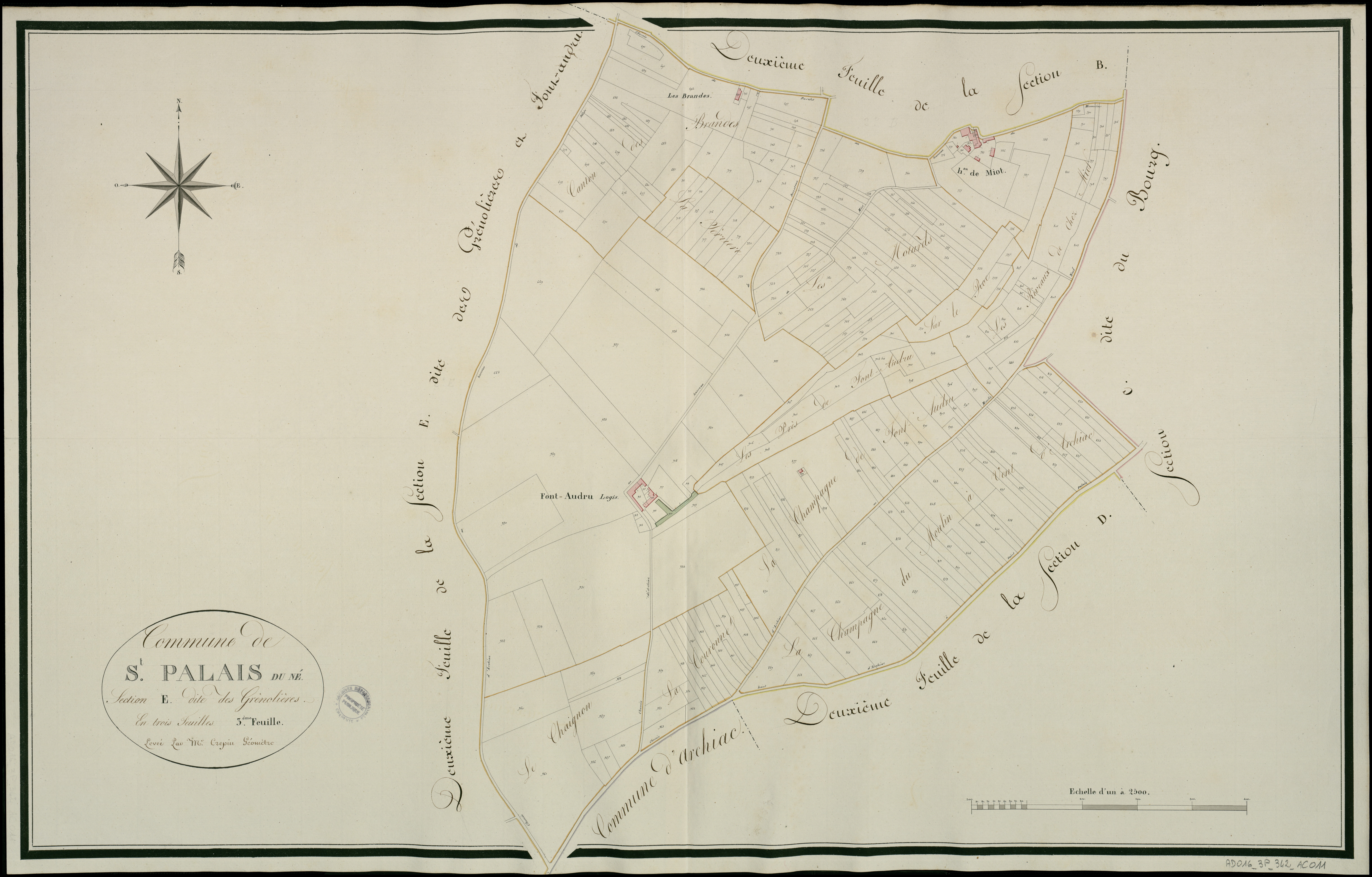 Saint-Palais-du-Né - 3 P 342/AC11 - Section E dite des Grénolières  | 1814