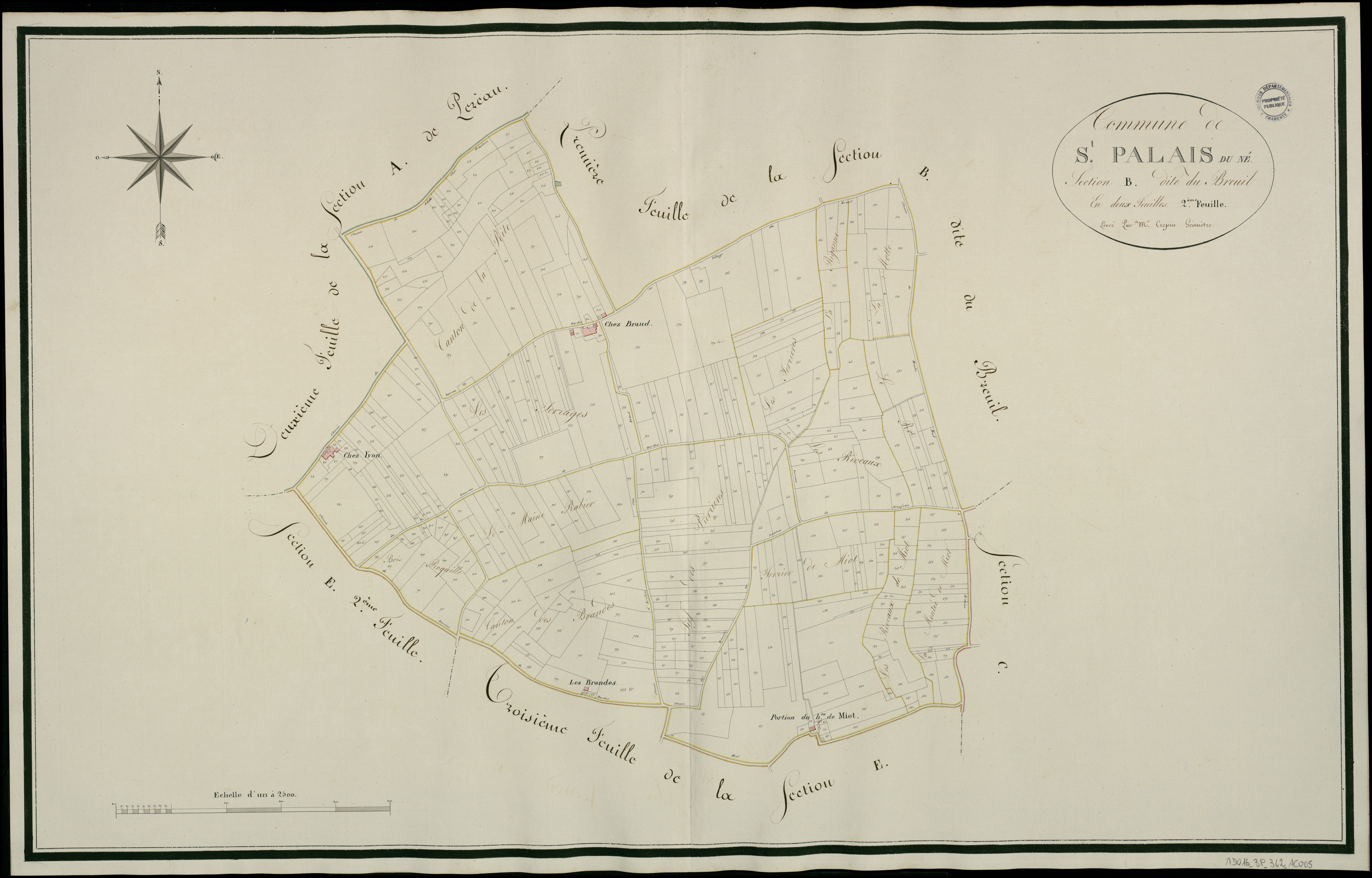 Saint-Palais-du-Né - 3 P 342/AC5 - Section B dite du Breuil | 1814