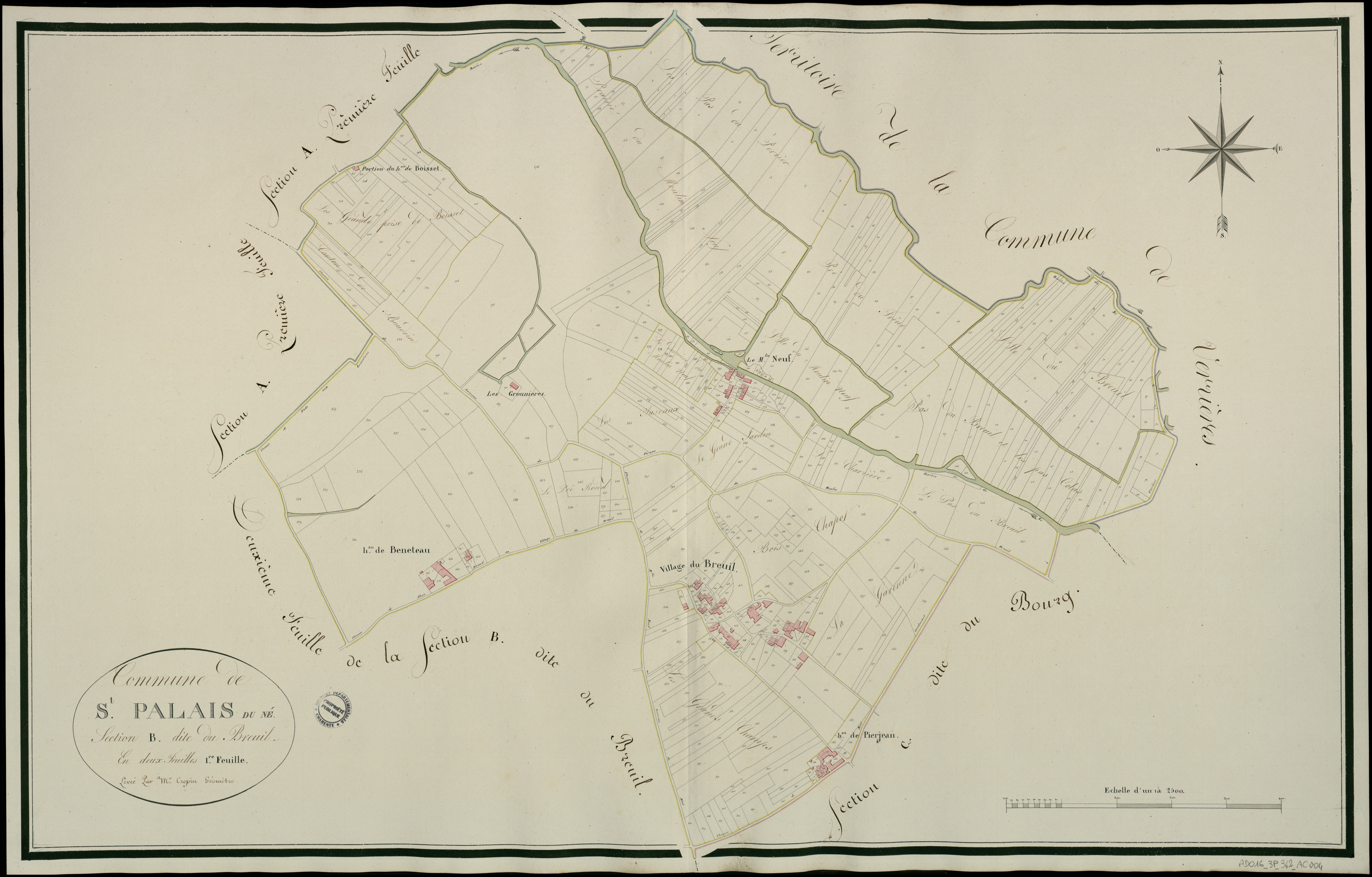 Saint-Palais-du-Né - 3 P 342/AC4 - Section B dite du Breuil | 1814
