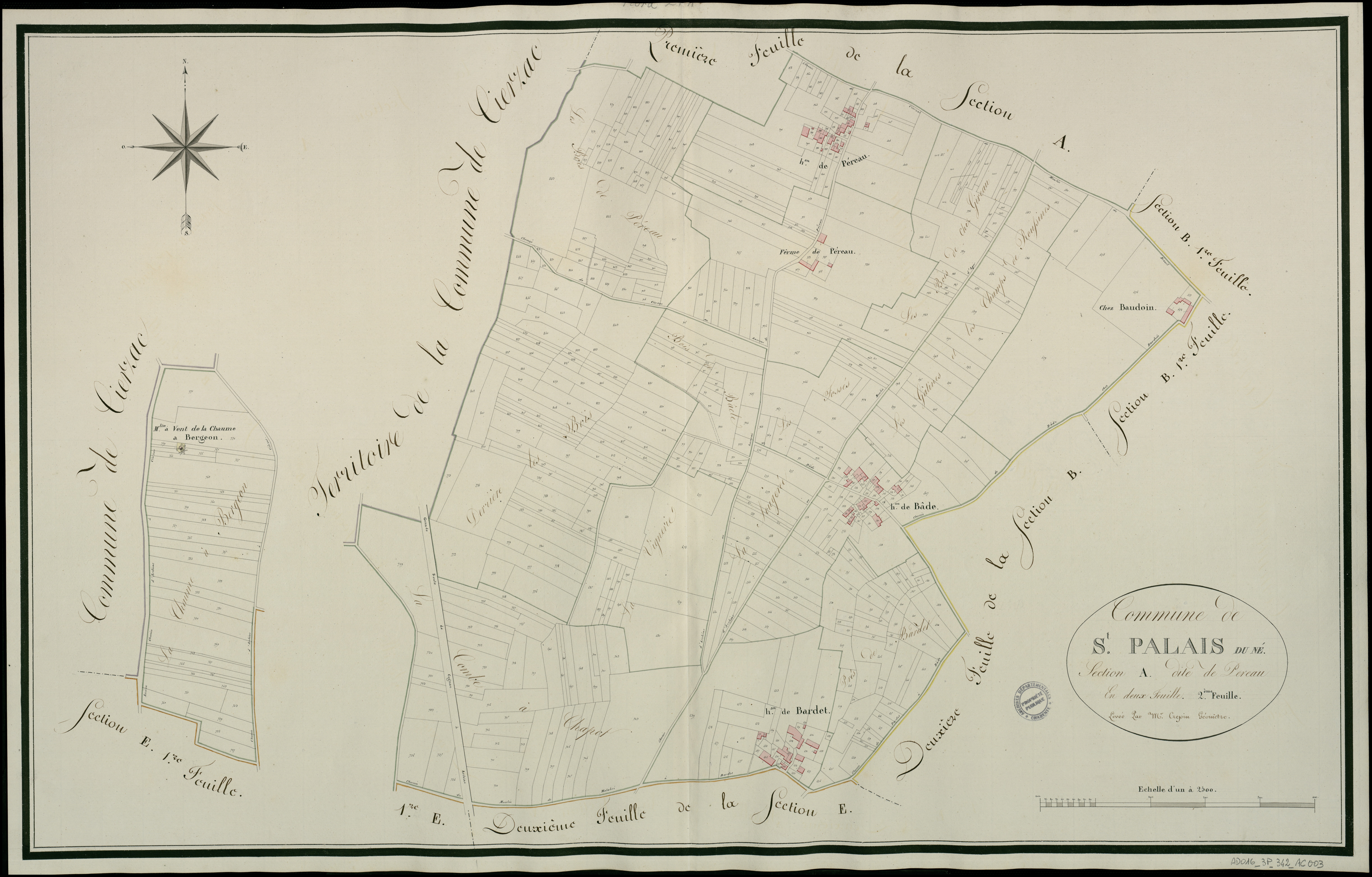 Saint-Palais-du-Né - 3 P 342/AC3 - Section A dite de Péreau | 1814