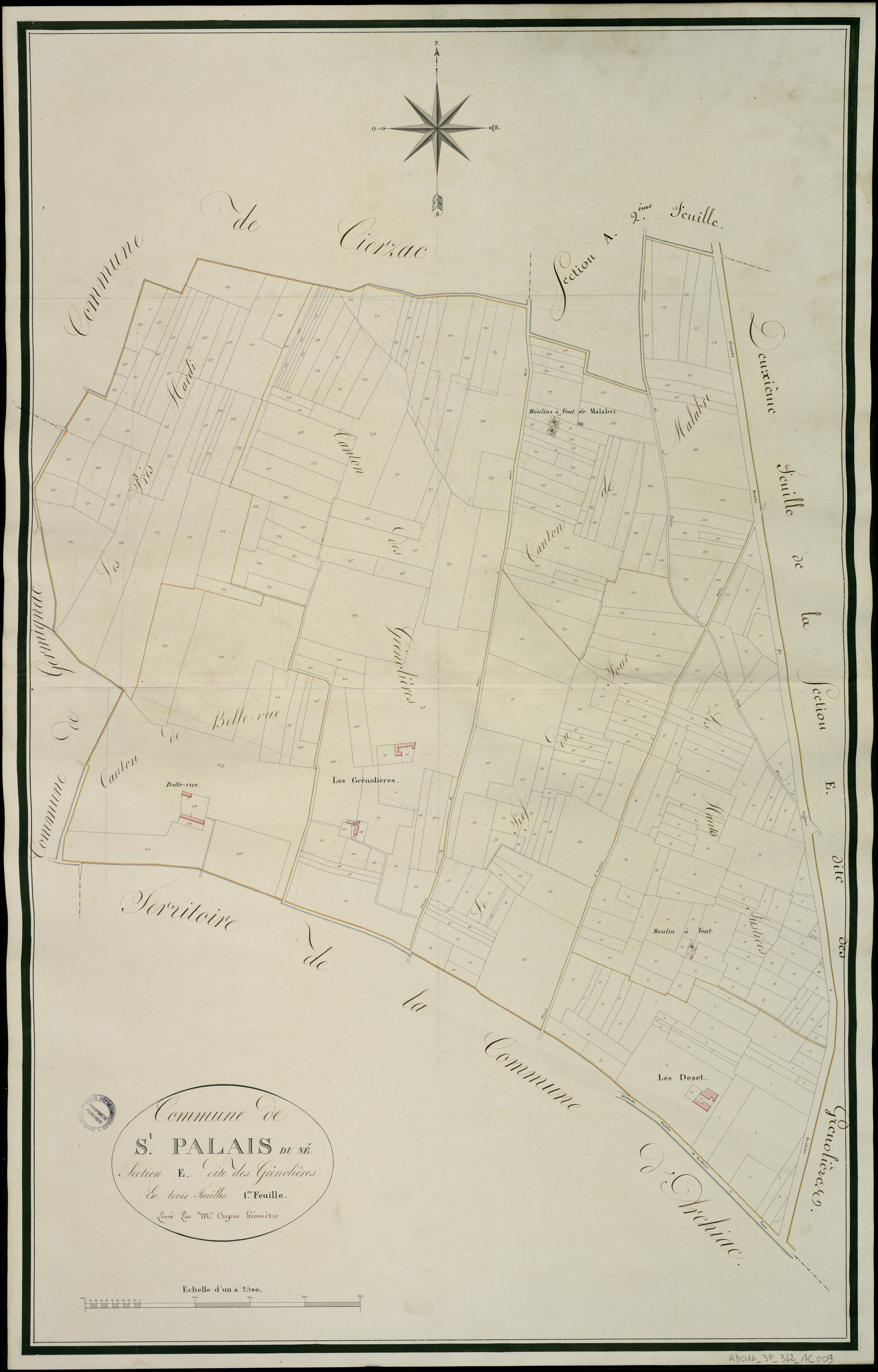 Saint-Palais-du-Né - 3 P 342/AC9 - Section E dite des Grénolières | 1814