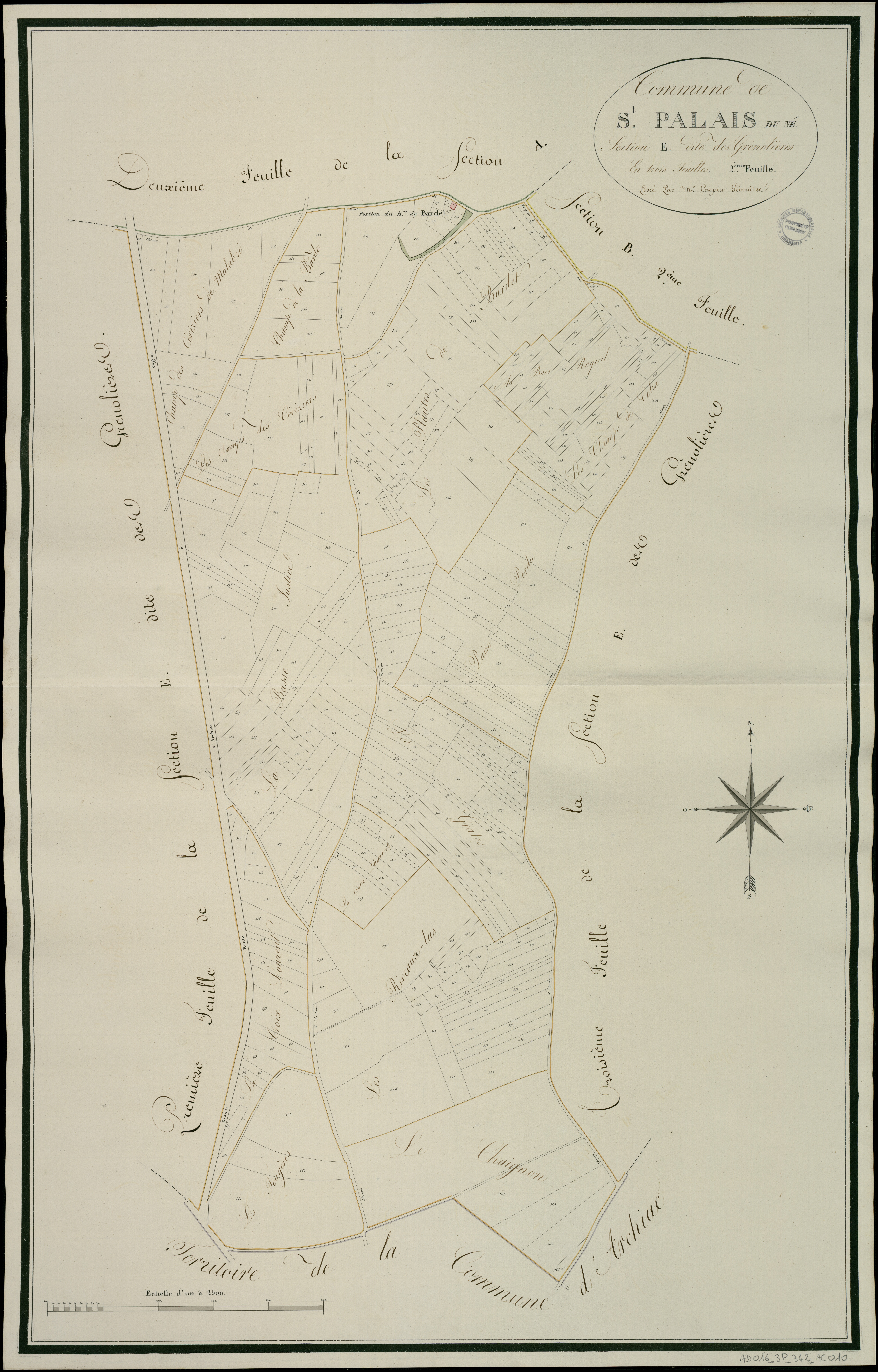Saint-Palais-du-Né - 3 P 342/AC10 - Section E dite des Grénolières | 1814