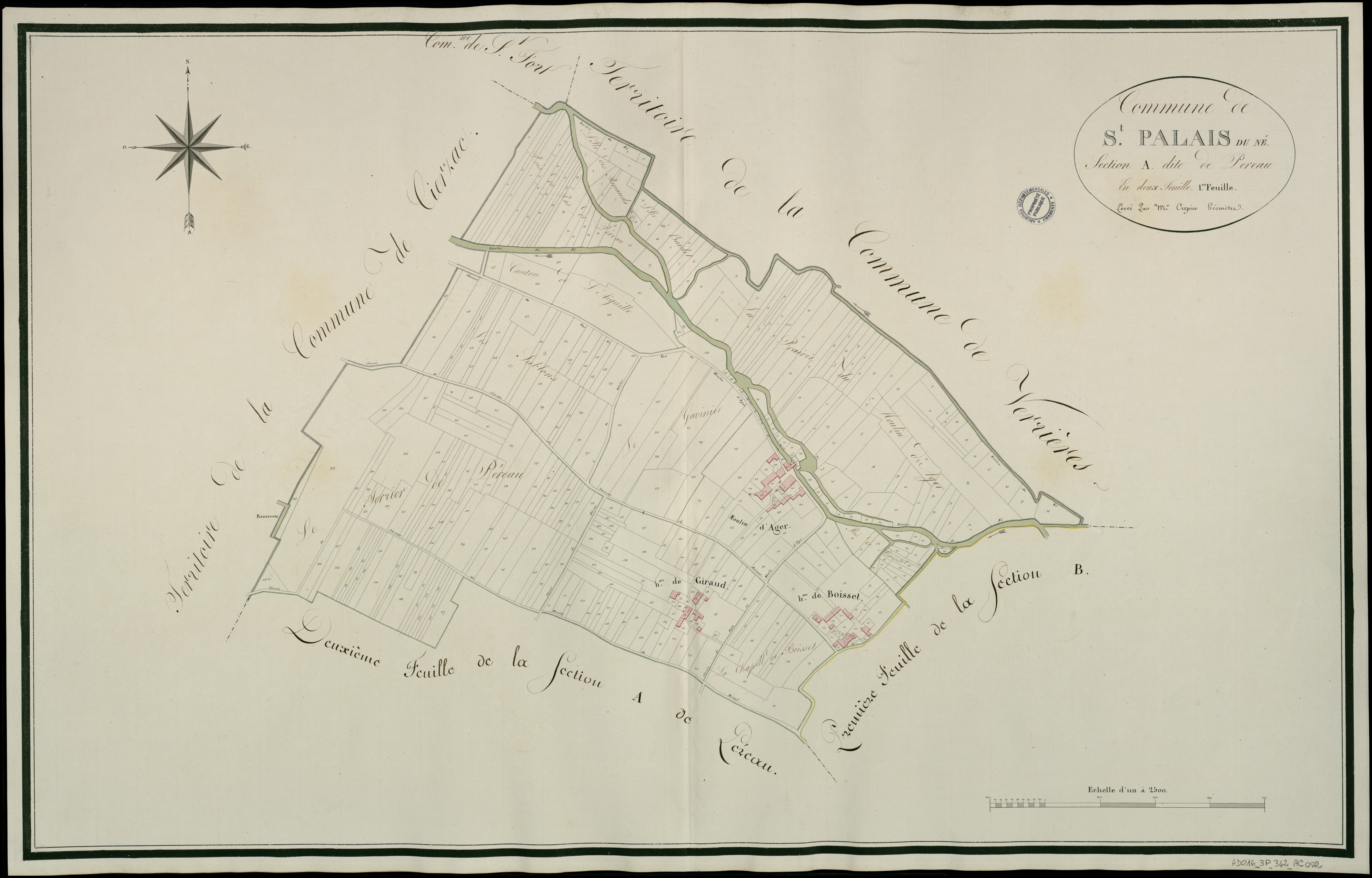 Saint-Palais-du-Né - 3 P 342/AC2 - Section A dite de Péreau | 1813