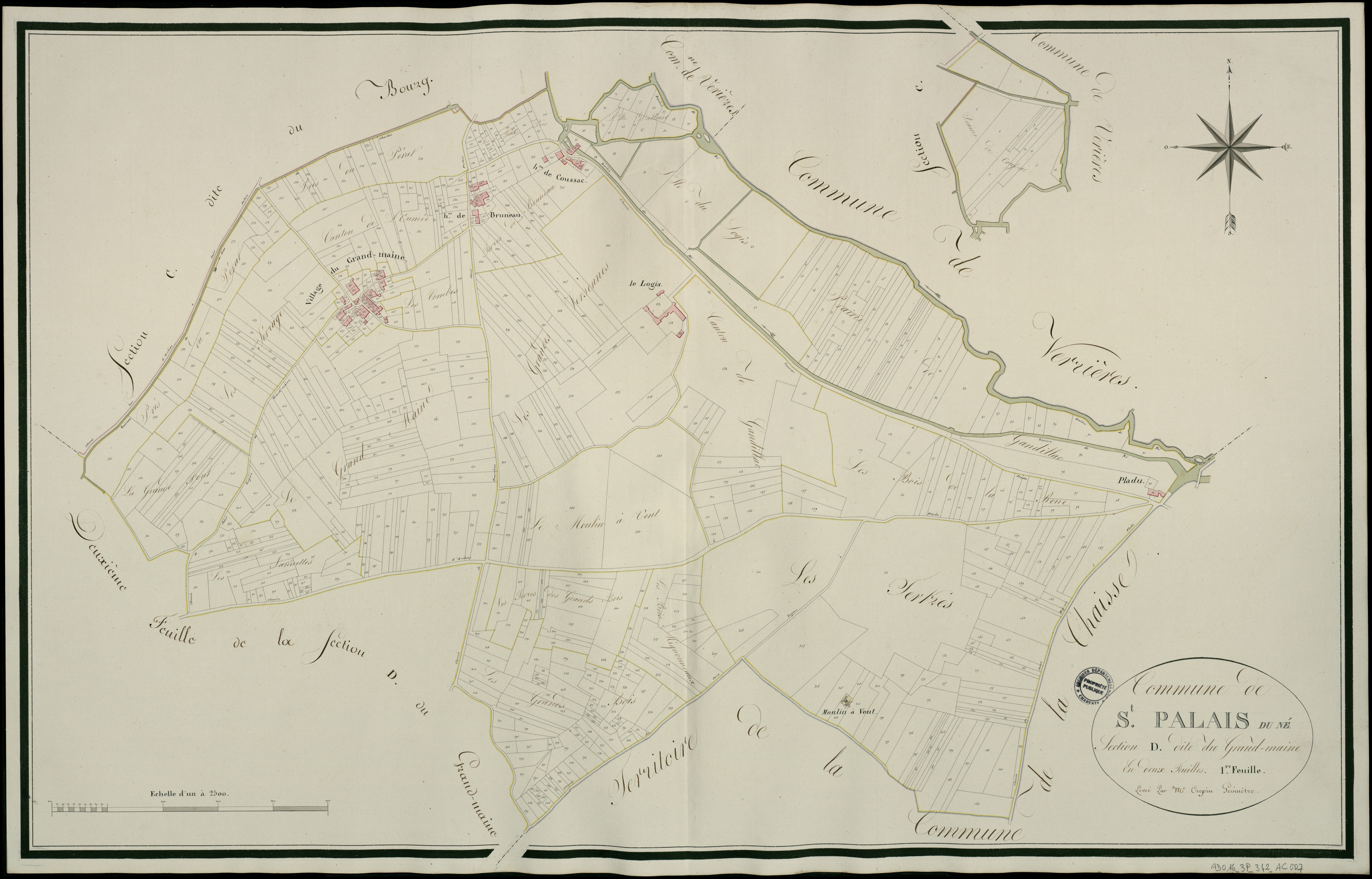 Saint-Palais-du-Né - 3 P 342/AC7 - Section D dite du Grand-Maine | 1814