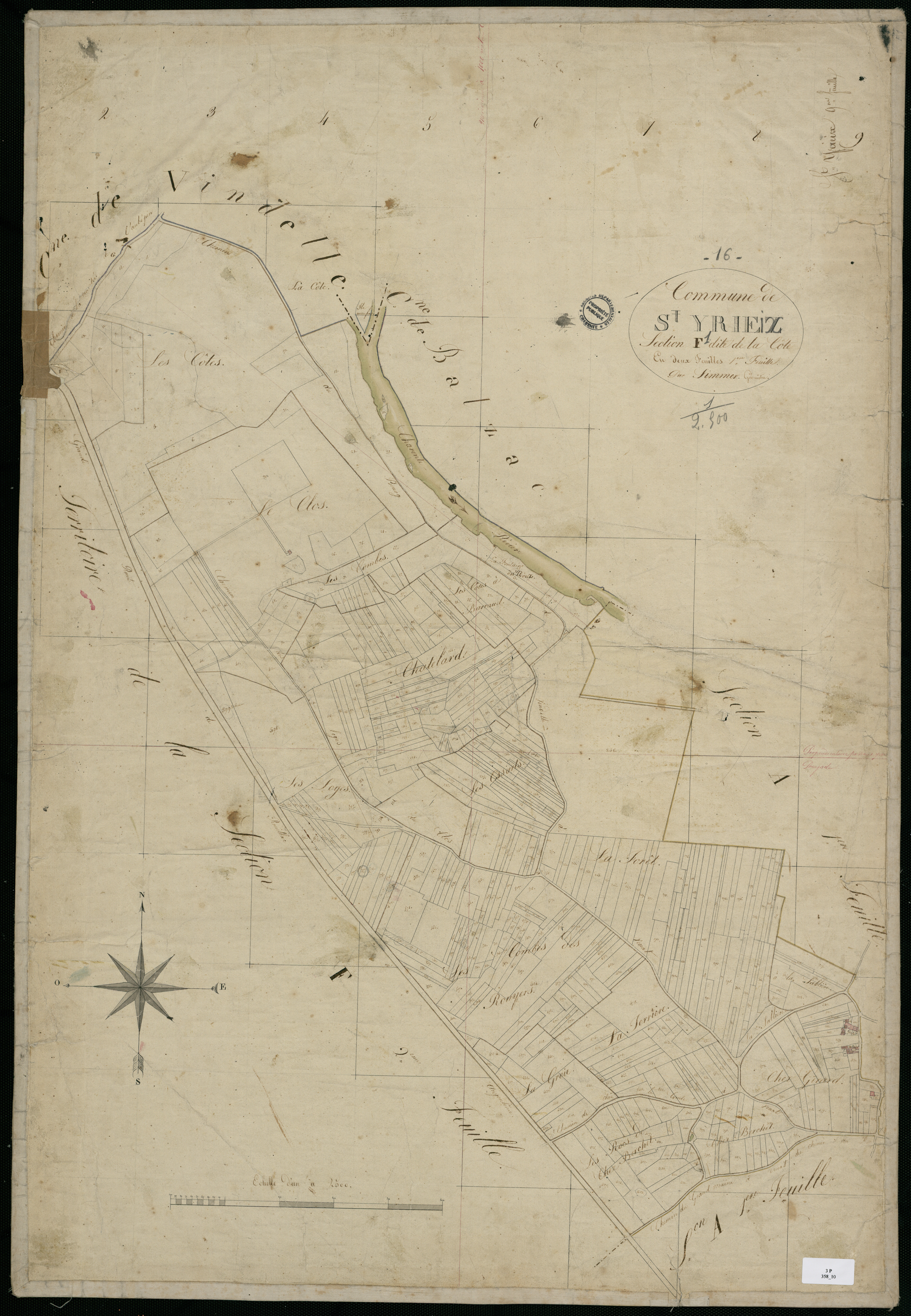 Saint-Yrieix-sur-Charente - 3 P 358/10 - Section F dite de la Côte. Feuille 1.  | 1824