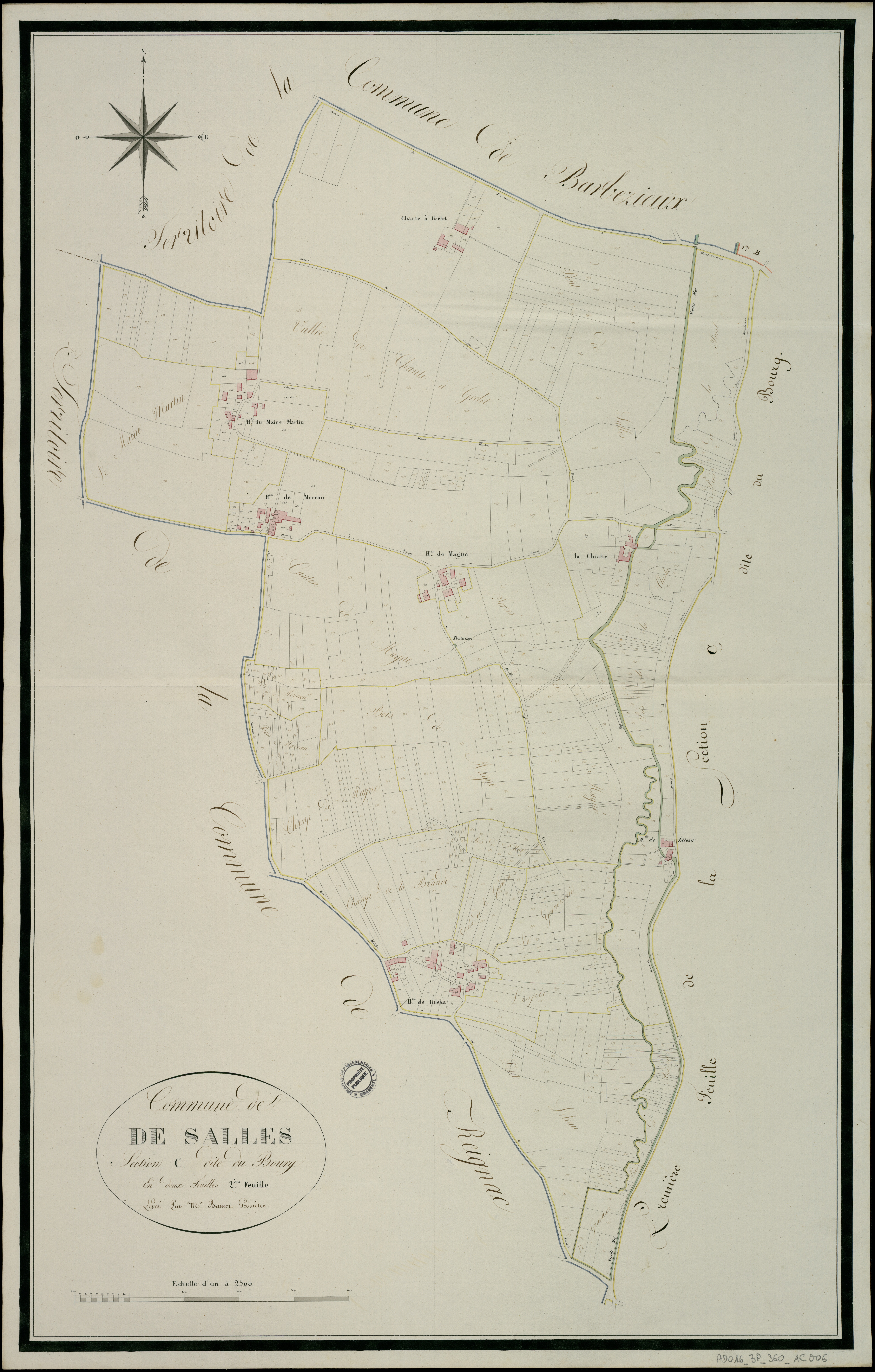 Salles-de-Barbezieux - 3 P 360/AC6 - Section C dite du Bourg  | 1813