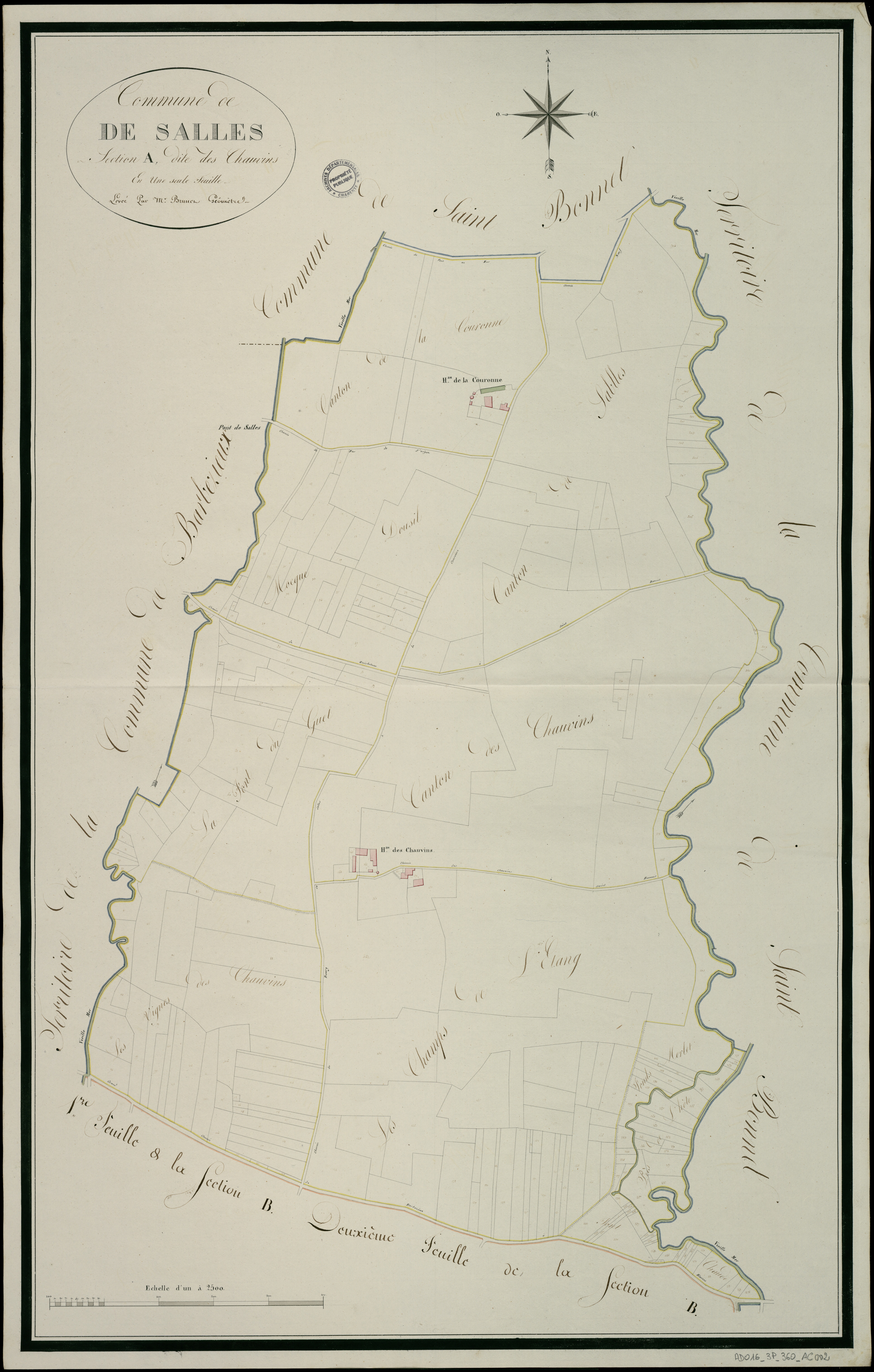 Salles-de-Barbezieux - 3 P 360/AC2 - Section A dite des Chauvins  | 1813