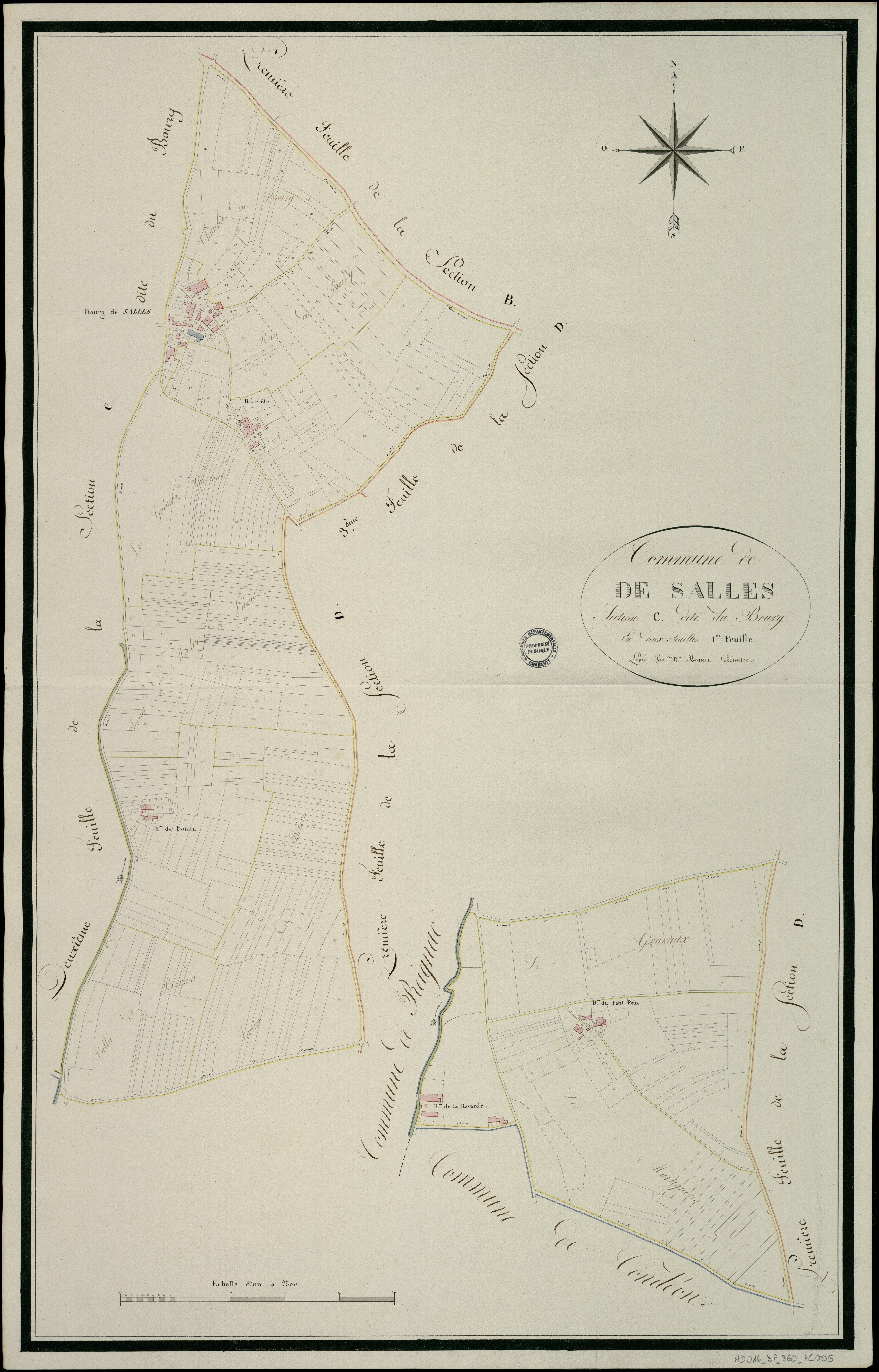Salles-de-Barbezieux - 3 P 360/AC5 - Section C dite du Bourg  | 1813