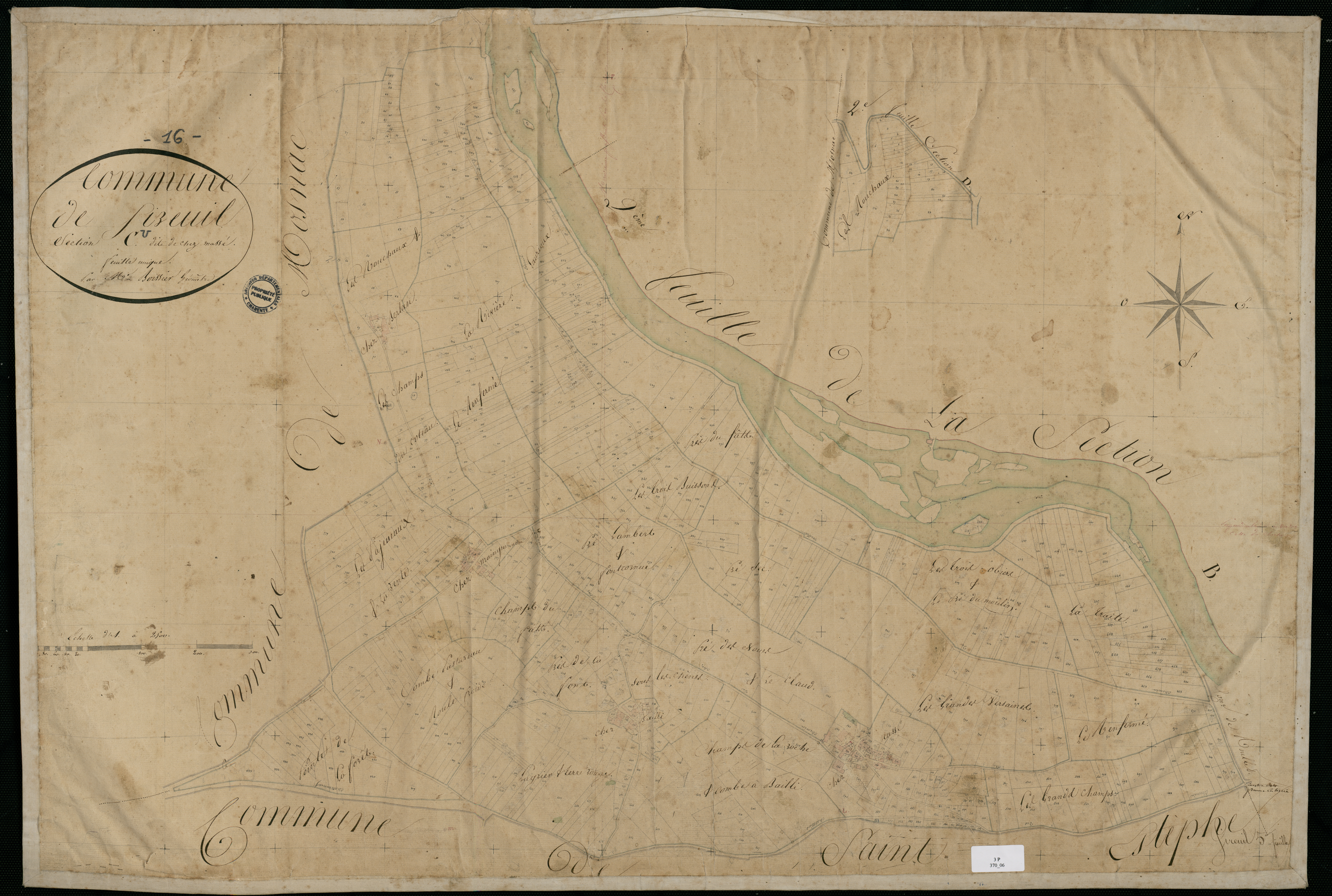 Sireuil - 3 P 370/6 - Section C dite de chez Massé. Feuille 1.  | 1828