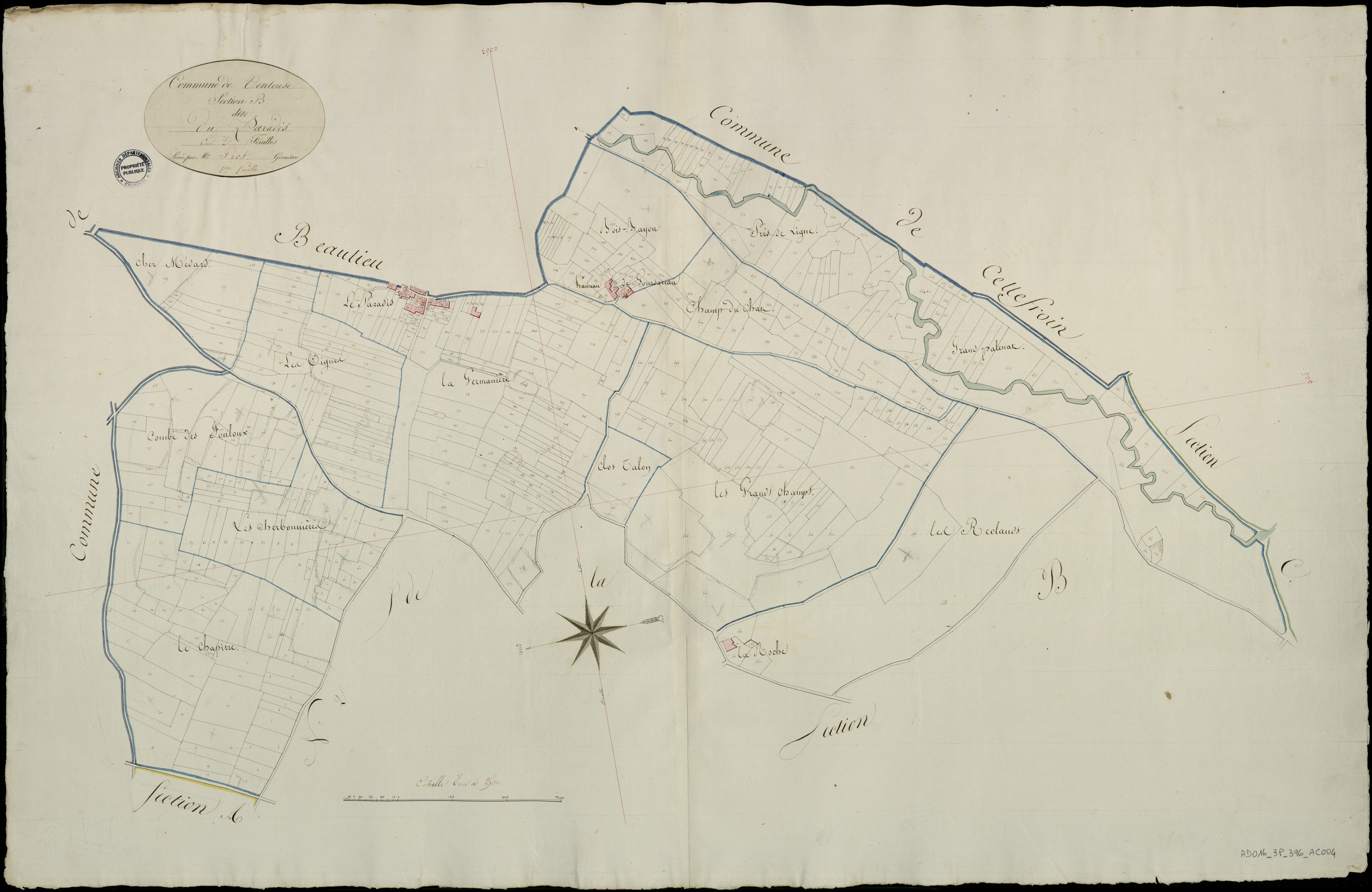 Ventouse - 3 P 396/AC4 - Section B dite du Paradis  | 1813