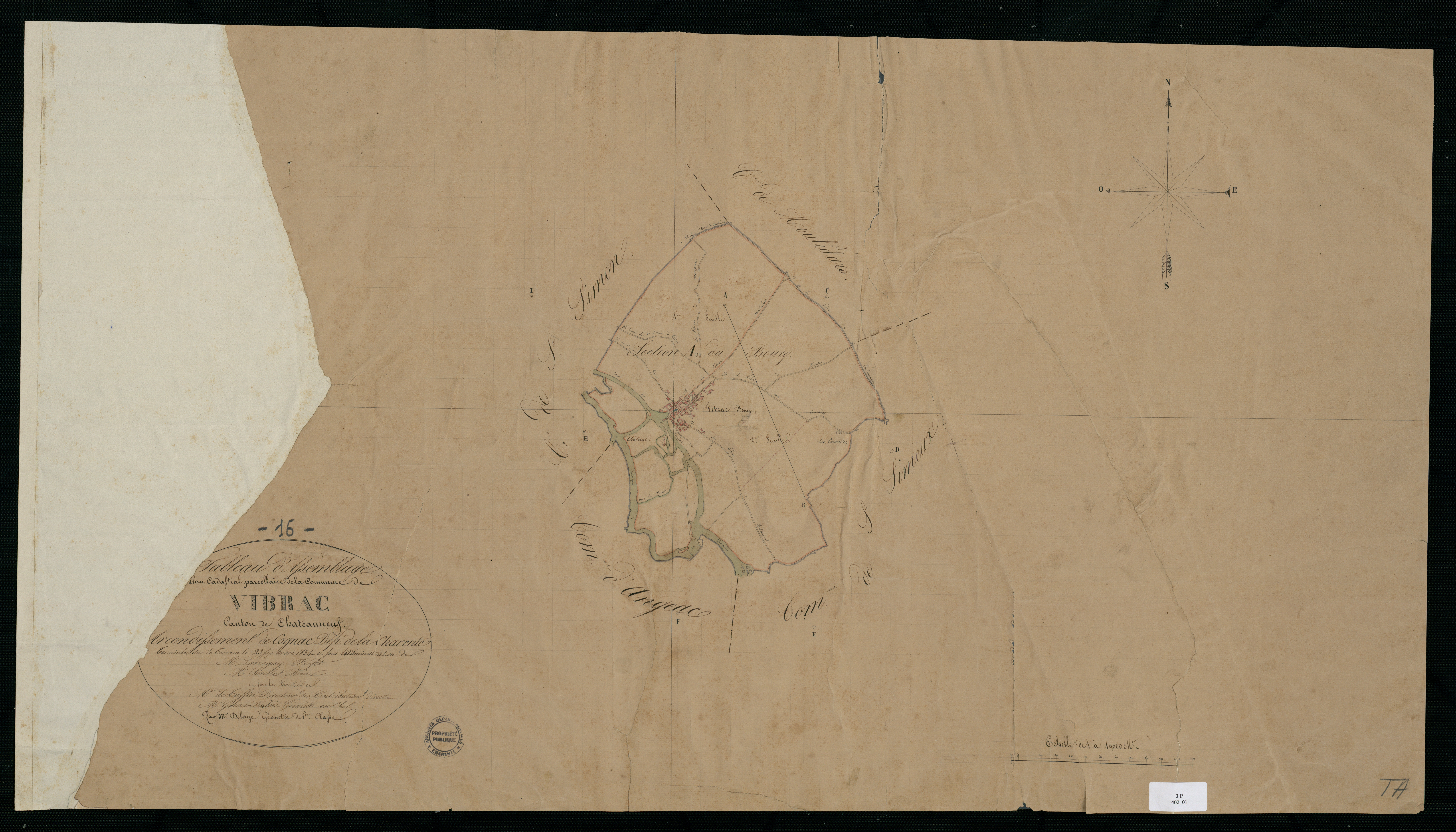 Vibrac - 3 P 42/1 - Tableau d'assemblage.  | 1834