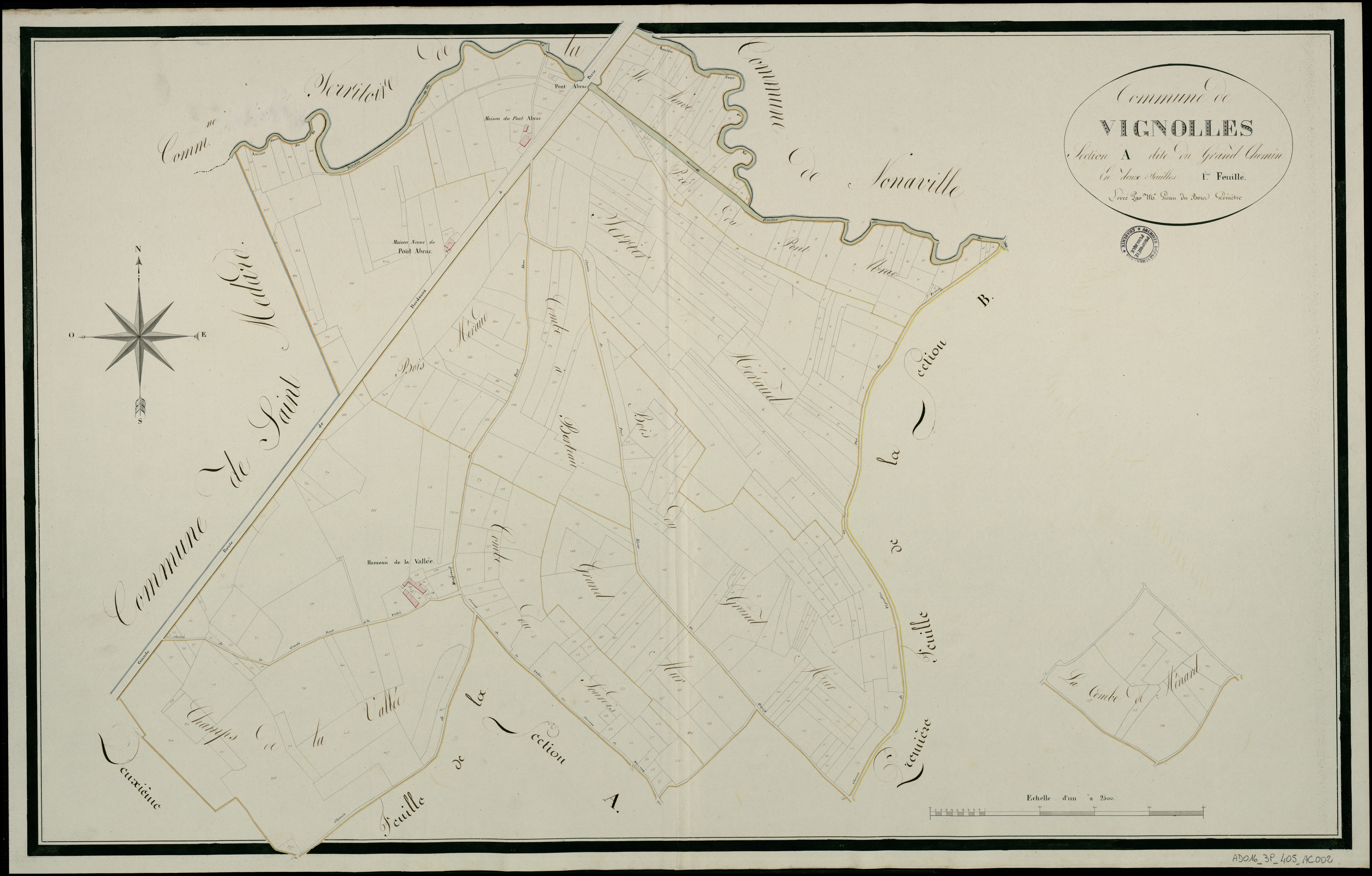 Vignolles - 3 P 405/AC2 - Section A dite du Grand-Chemin  | 1813