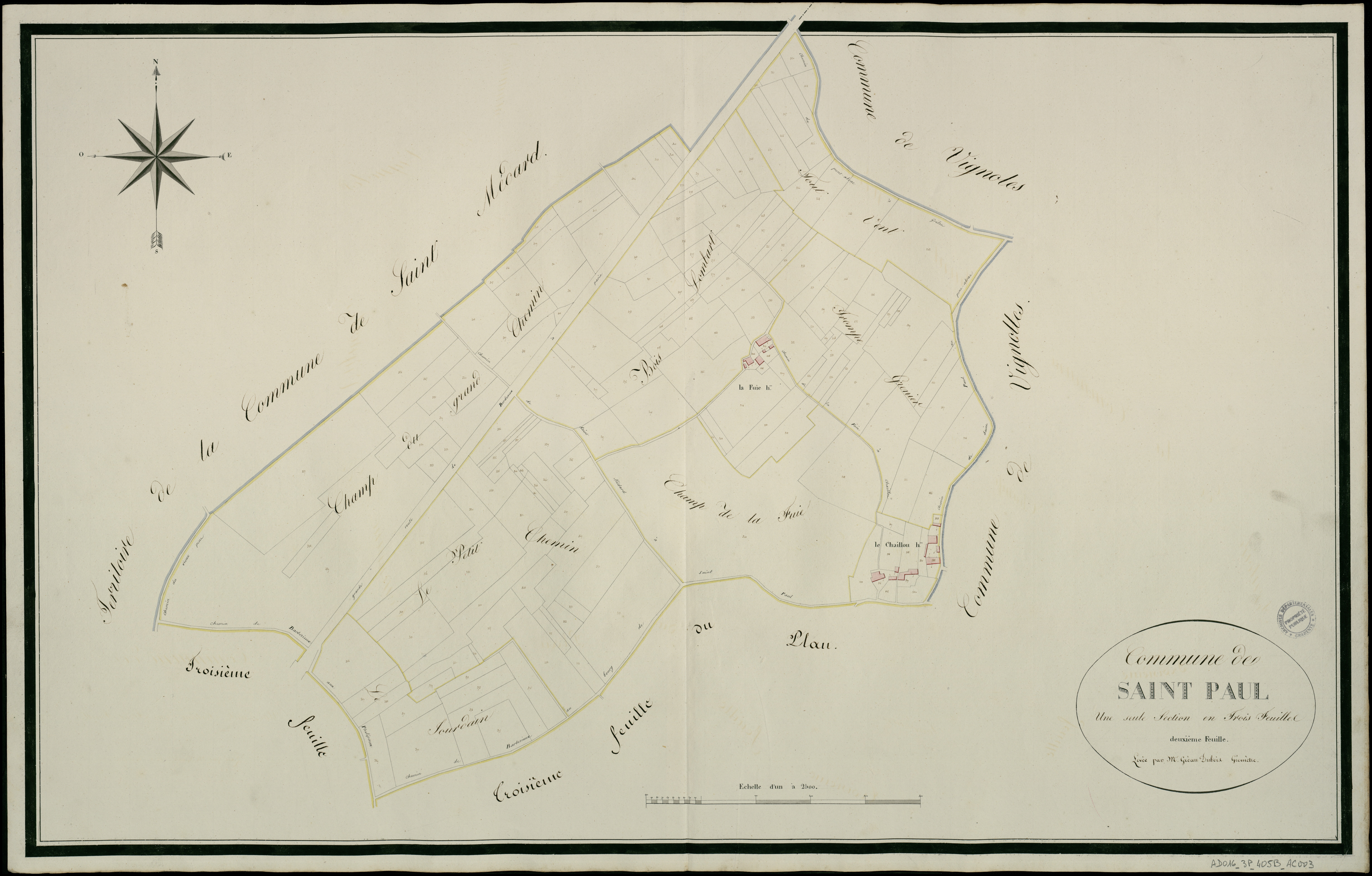 Vignolles - 3 P 405B/AC3 - Section Une seule section en trois feuilles  | 1811