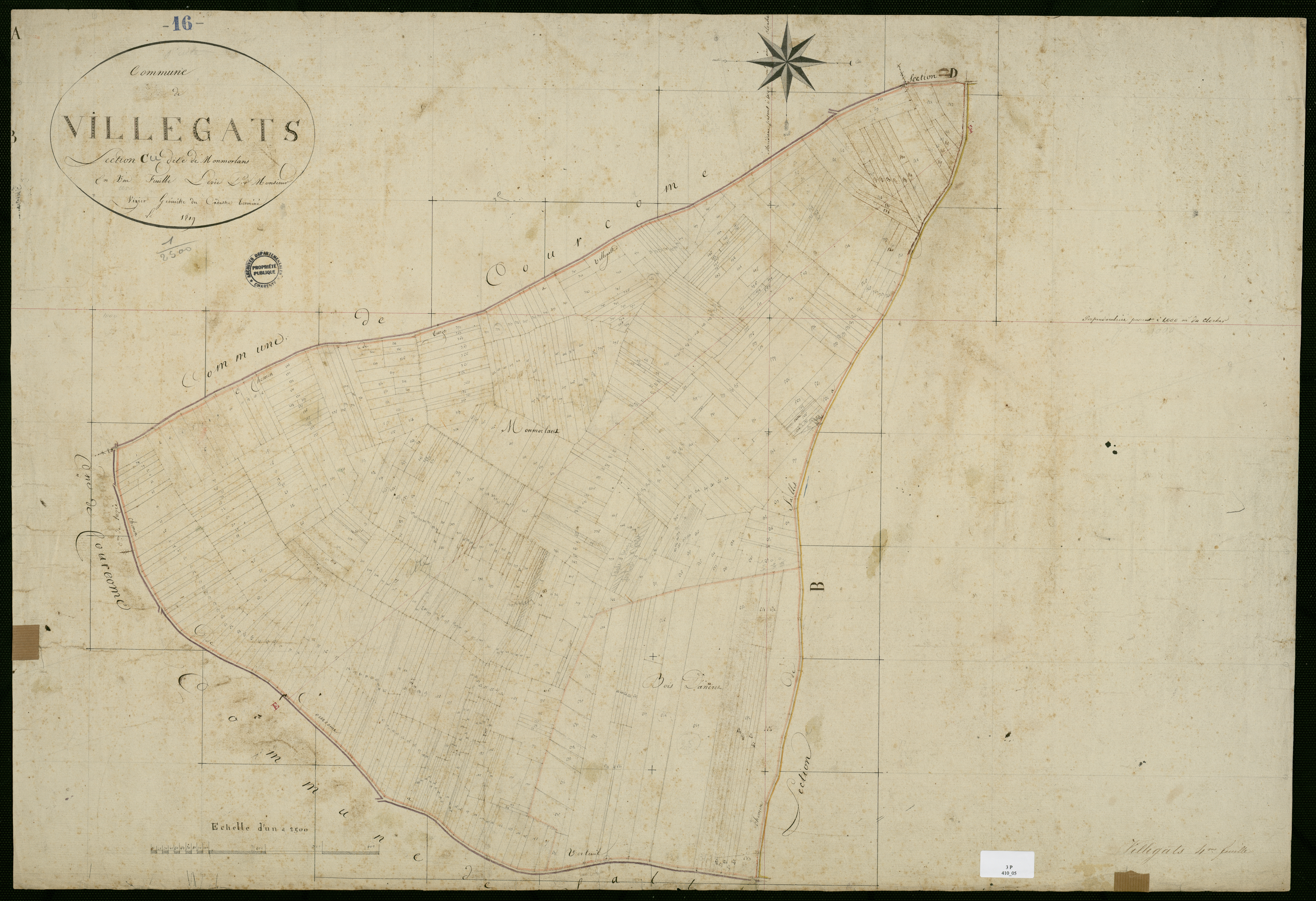 Villegats - 3 P 410/5 - Section C dite de Monmorlans. Feuille 1. | 1818