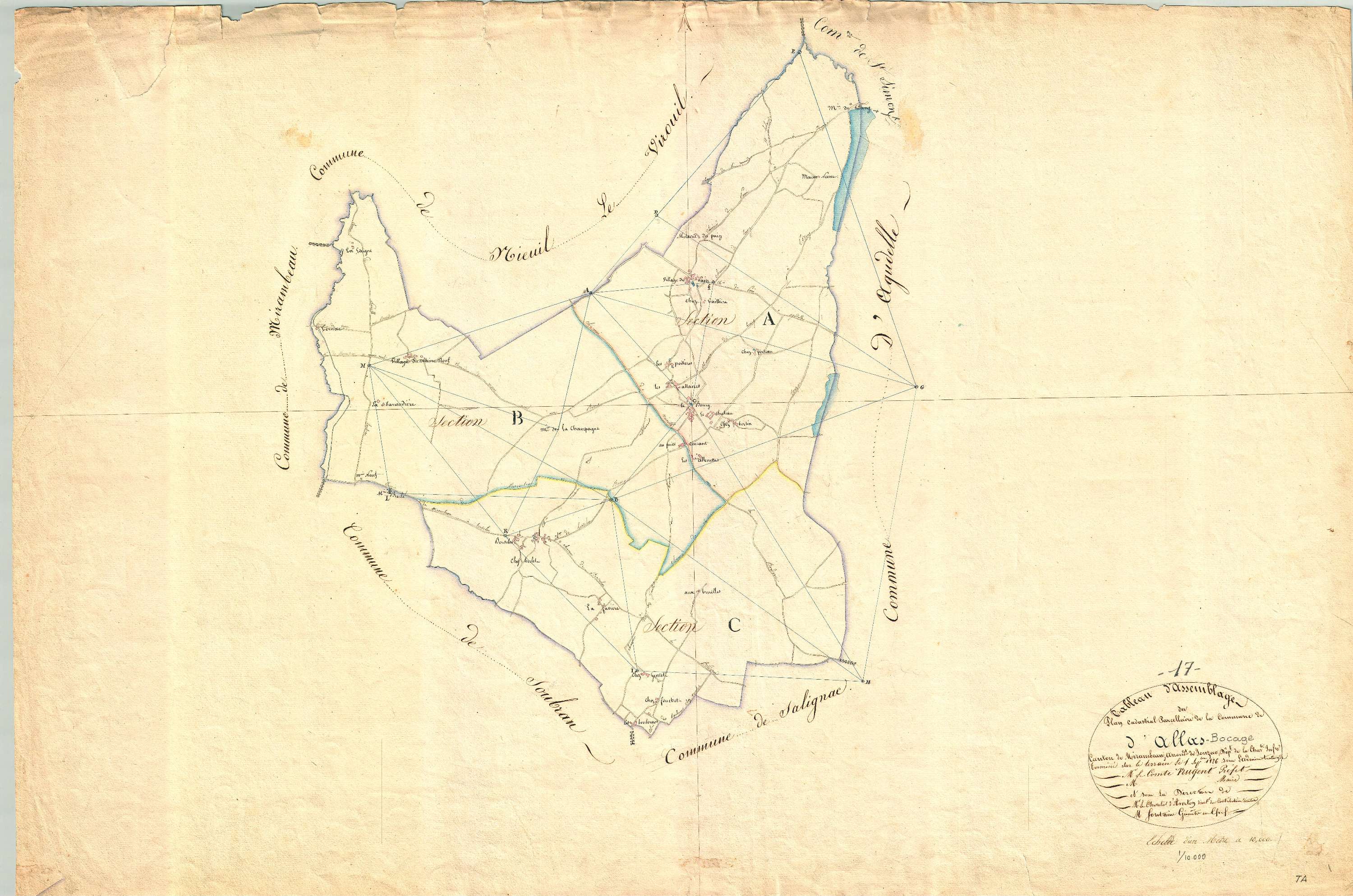 Allas-Bocage - Tableau d'assemblage.