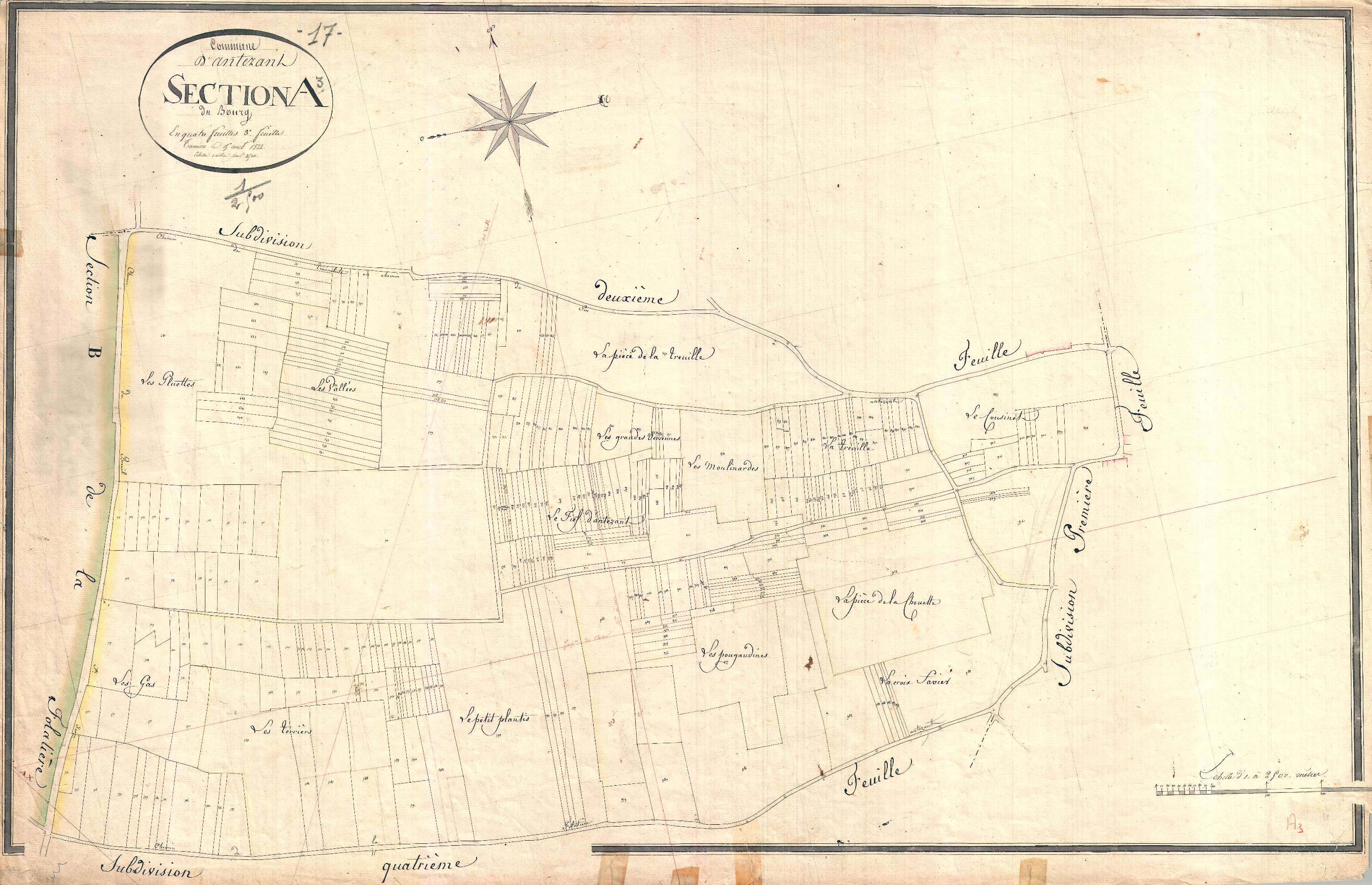 Antezant-la-Chapelle - Section A3 dite du Bourg.
