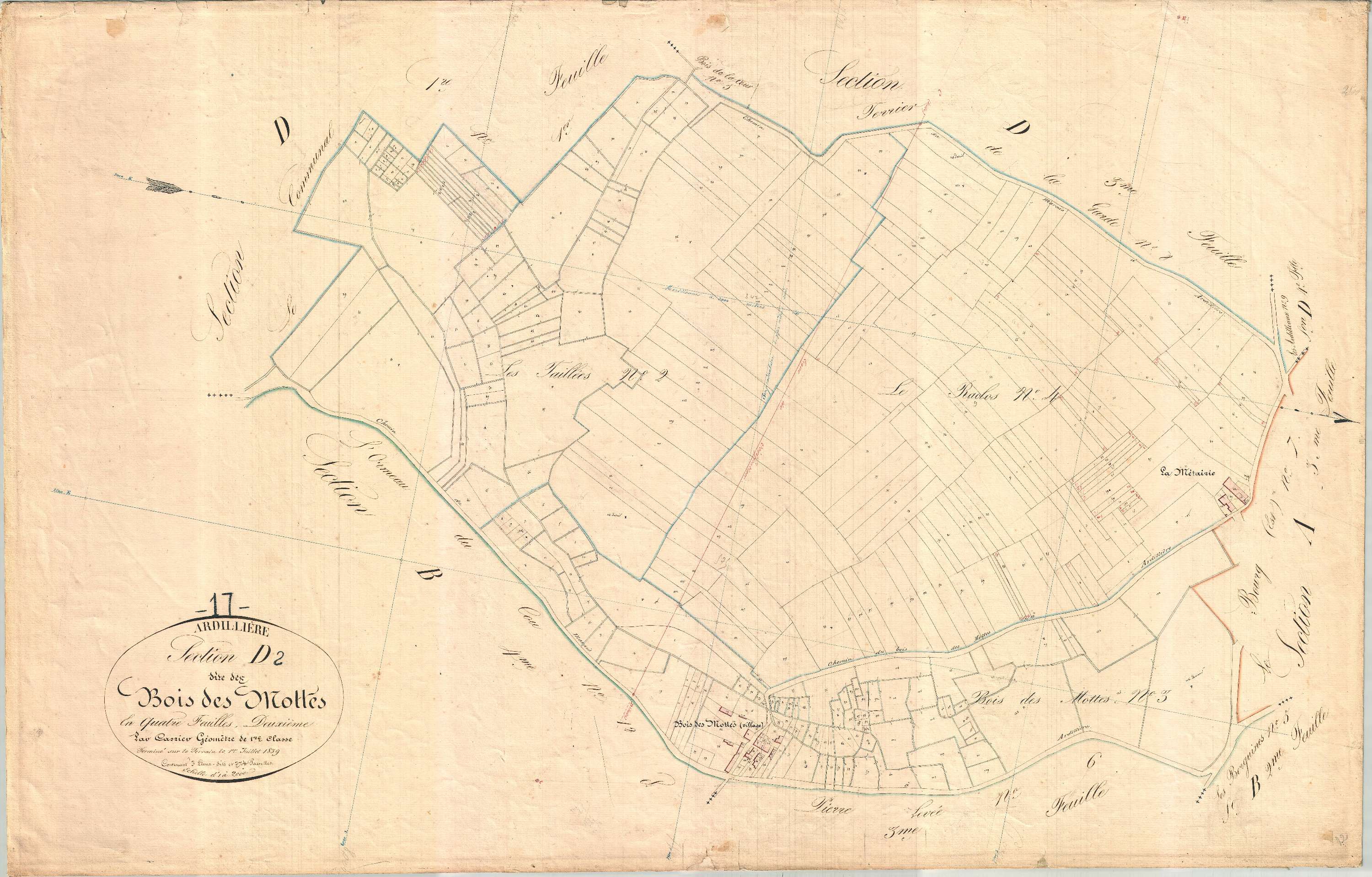 Ardillières - Section D2 dite du Bois des Mottes.
