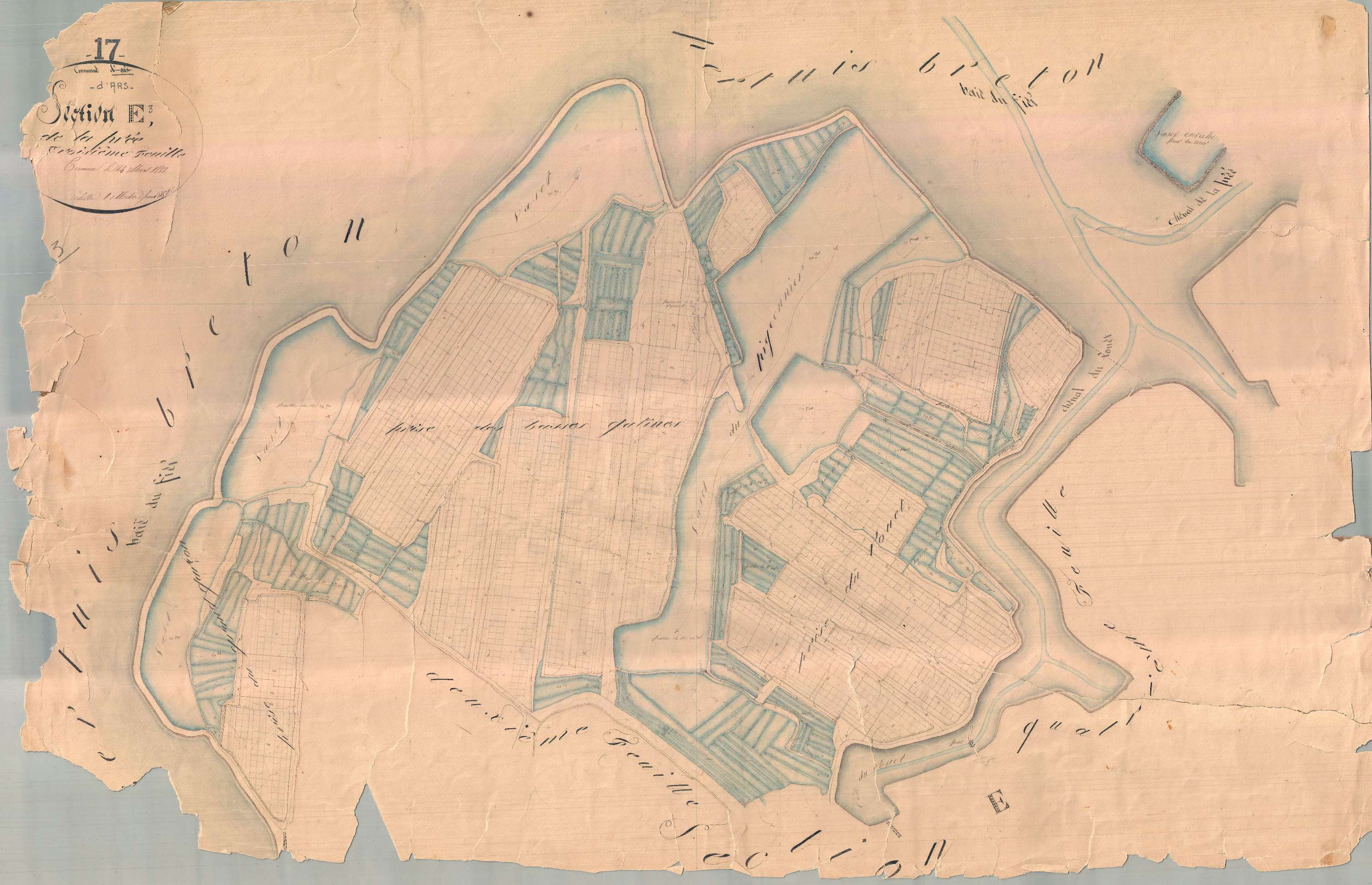 Ars-en-Ré - Section E3 dite de la Prée. [document en très mauvais état]