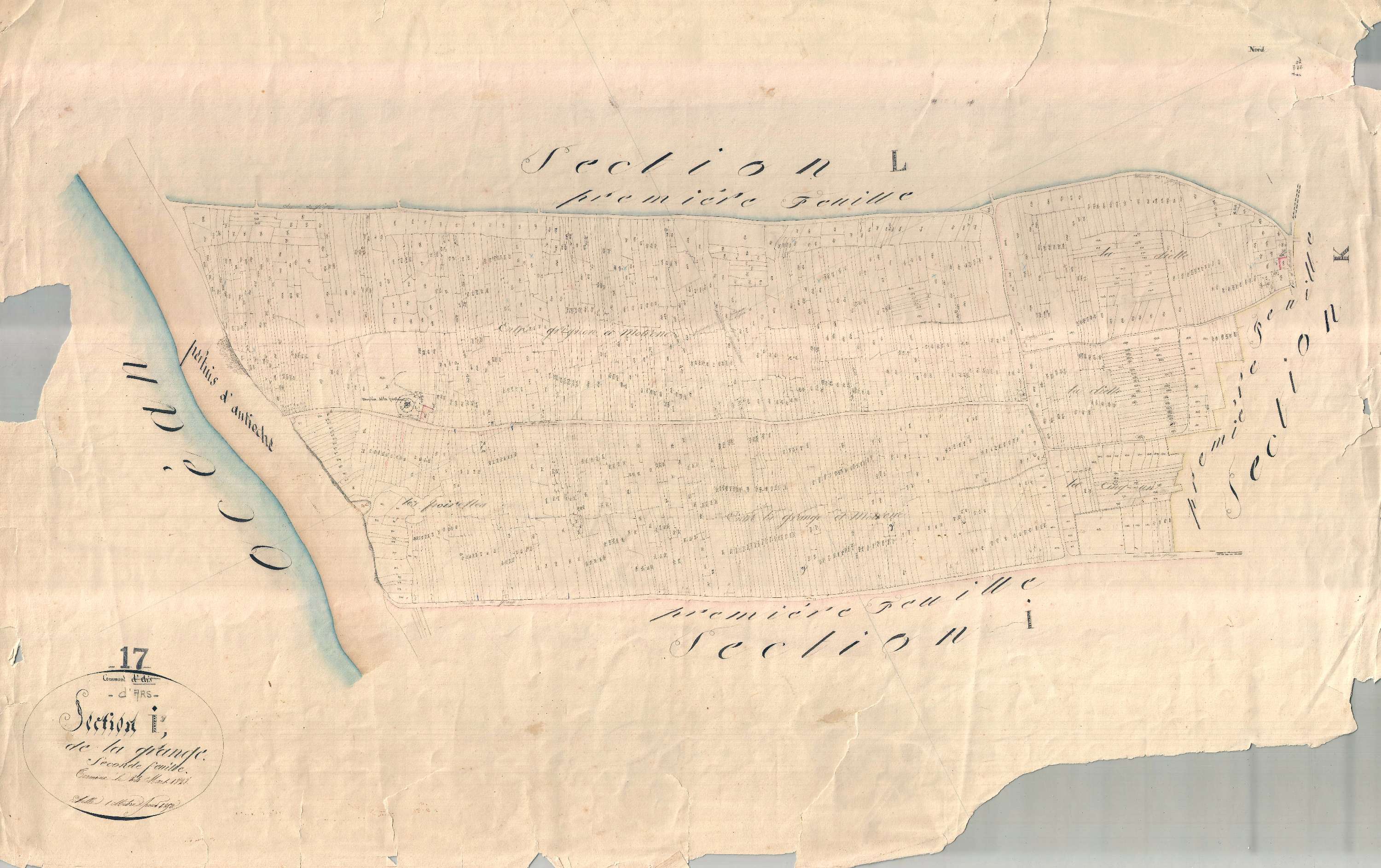 Ars-en-Ré - Section I2 dite de la Grange. [document en très mauvais état]
