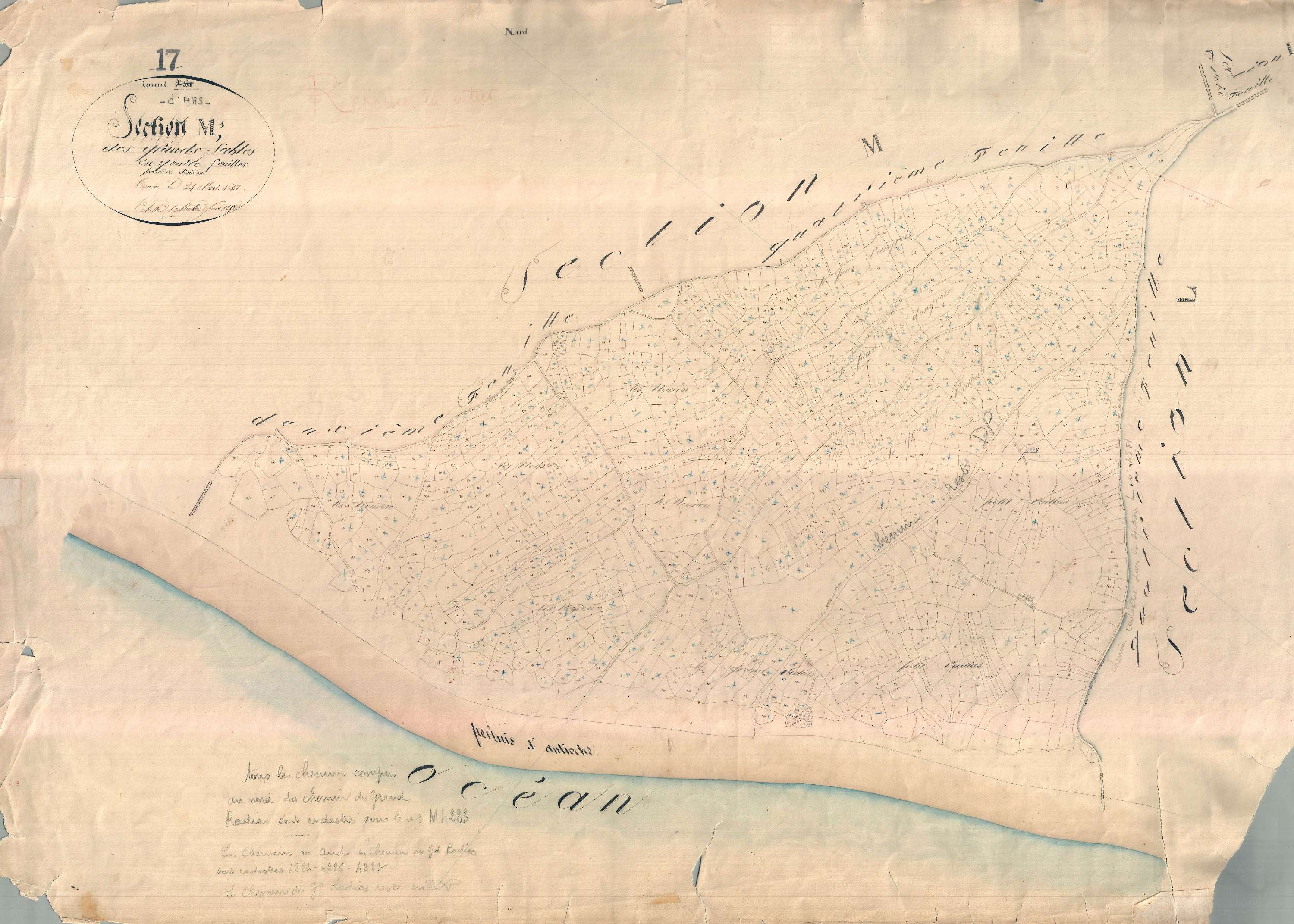 Ars-en-Ré - Section M1 dite des Grands Sables. [document en très mauvais état]