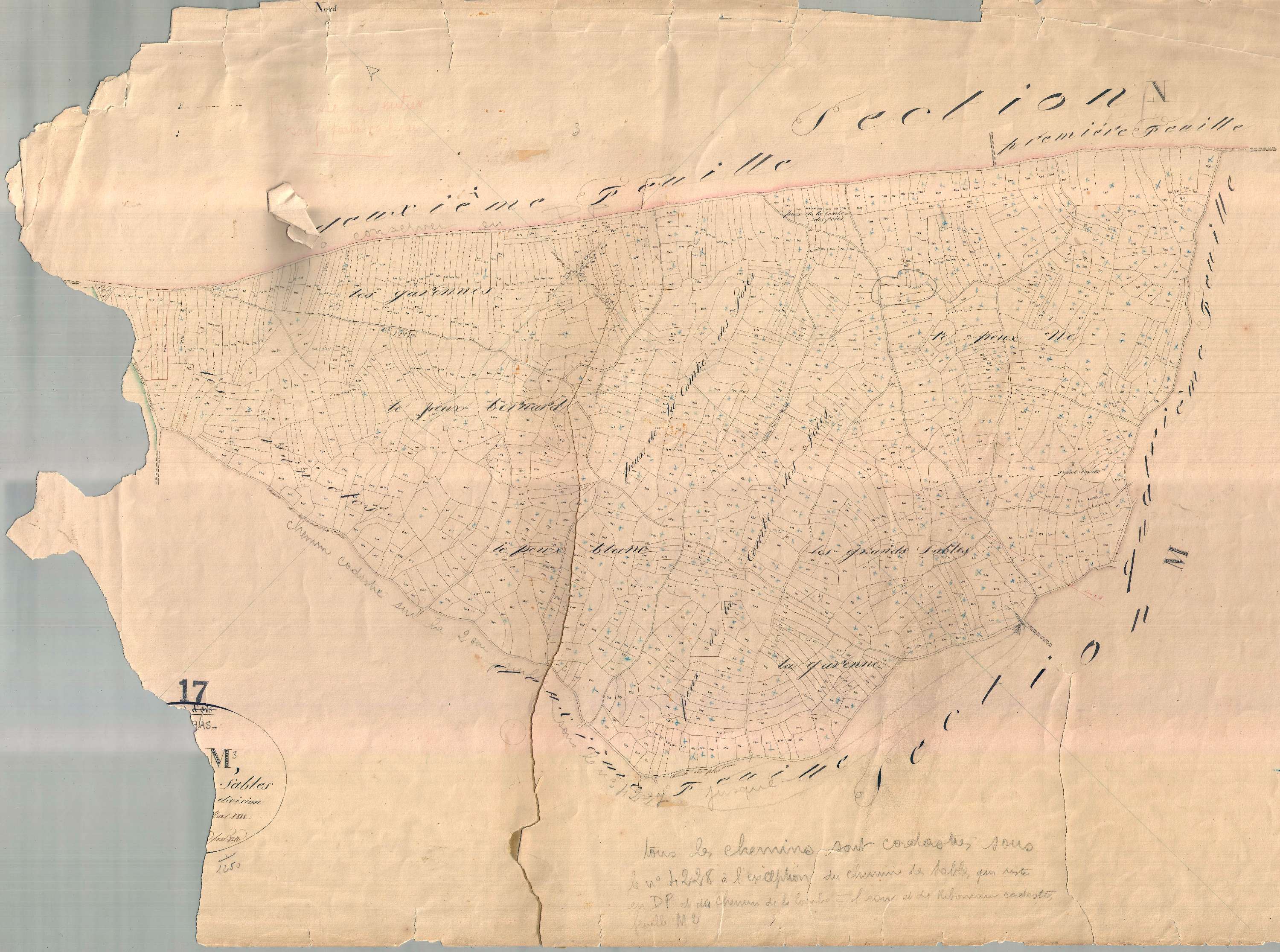 Ars-en-Ré - Section M3 dite des Grands Sables. [document en très mauvais état]