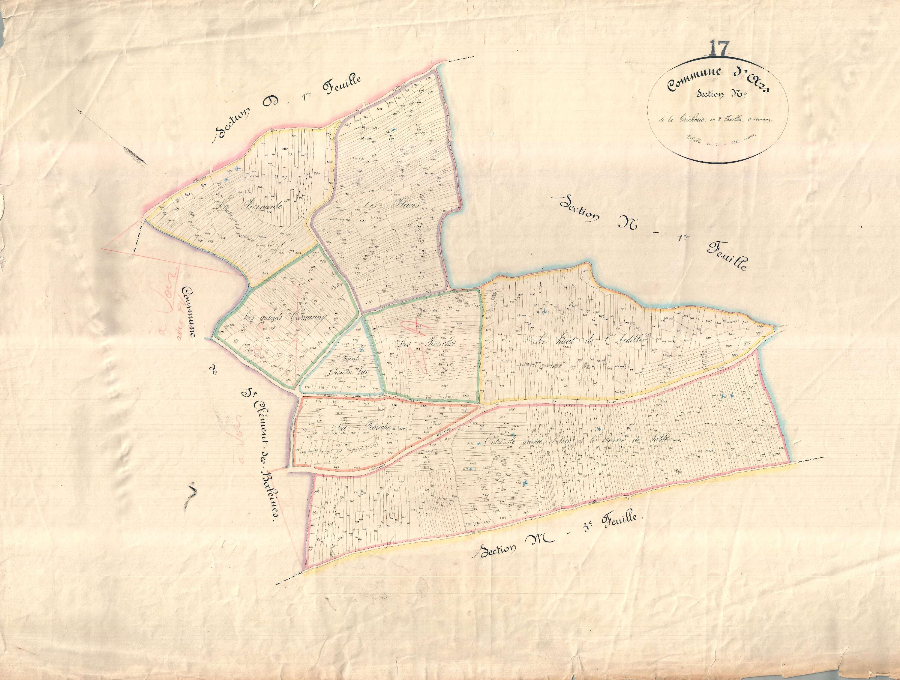 Ars-en-Ré - Section N2 dite de la Tricherie. [document en très mauvais état]