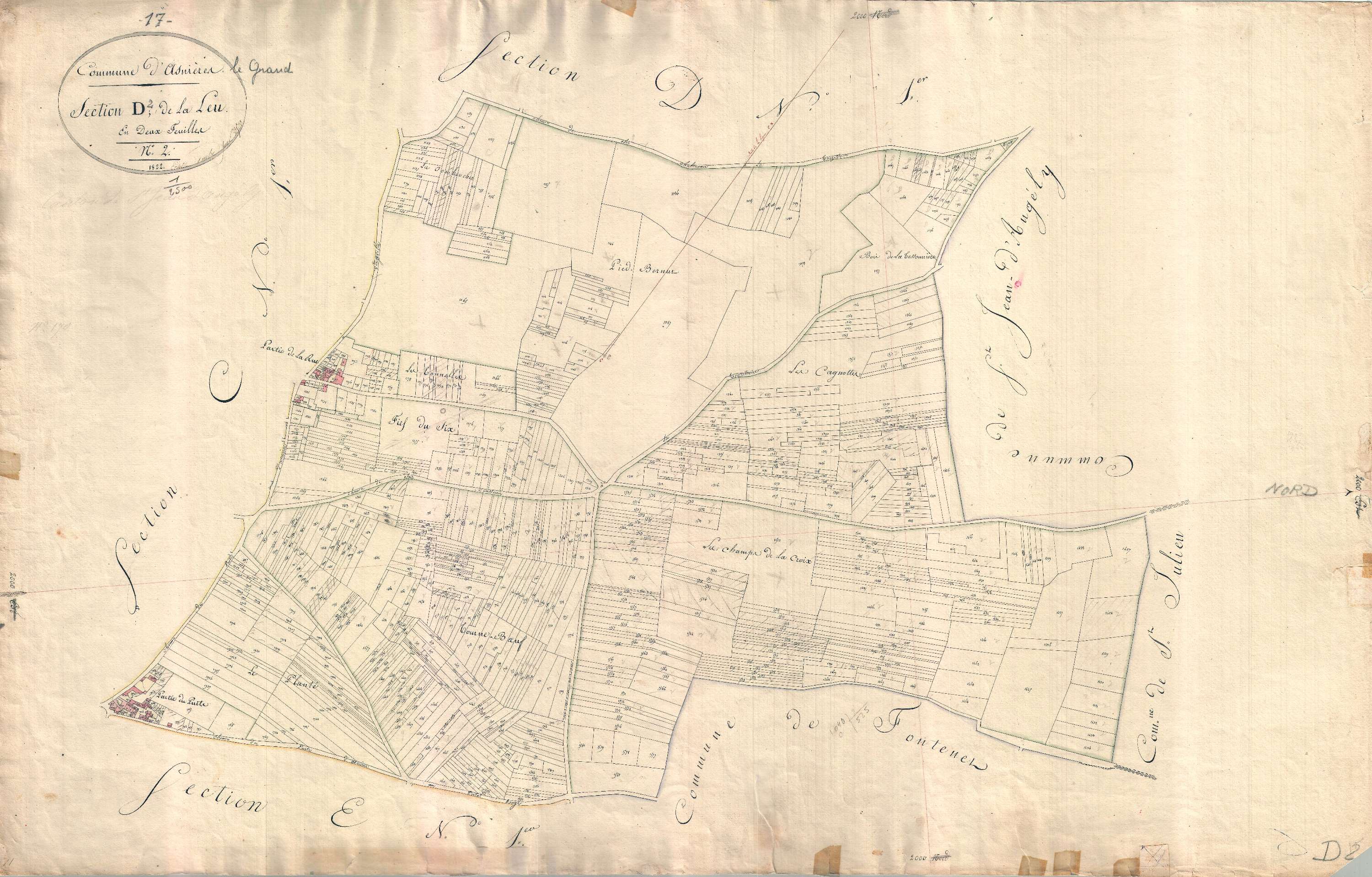 Asnières-la-Giraud - Section D2 dite de Leu.