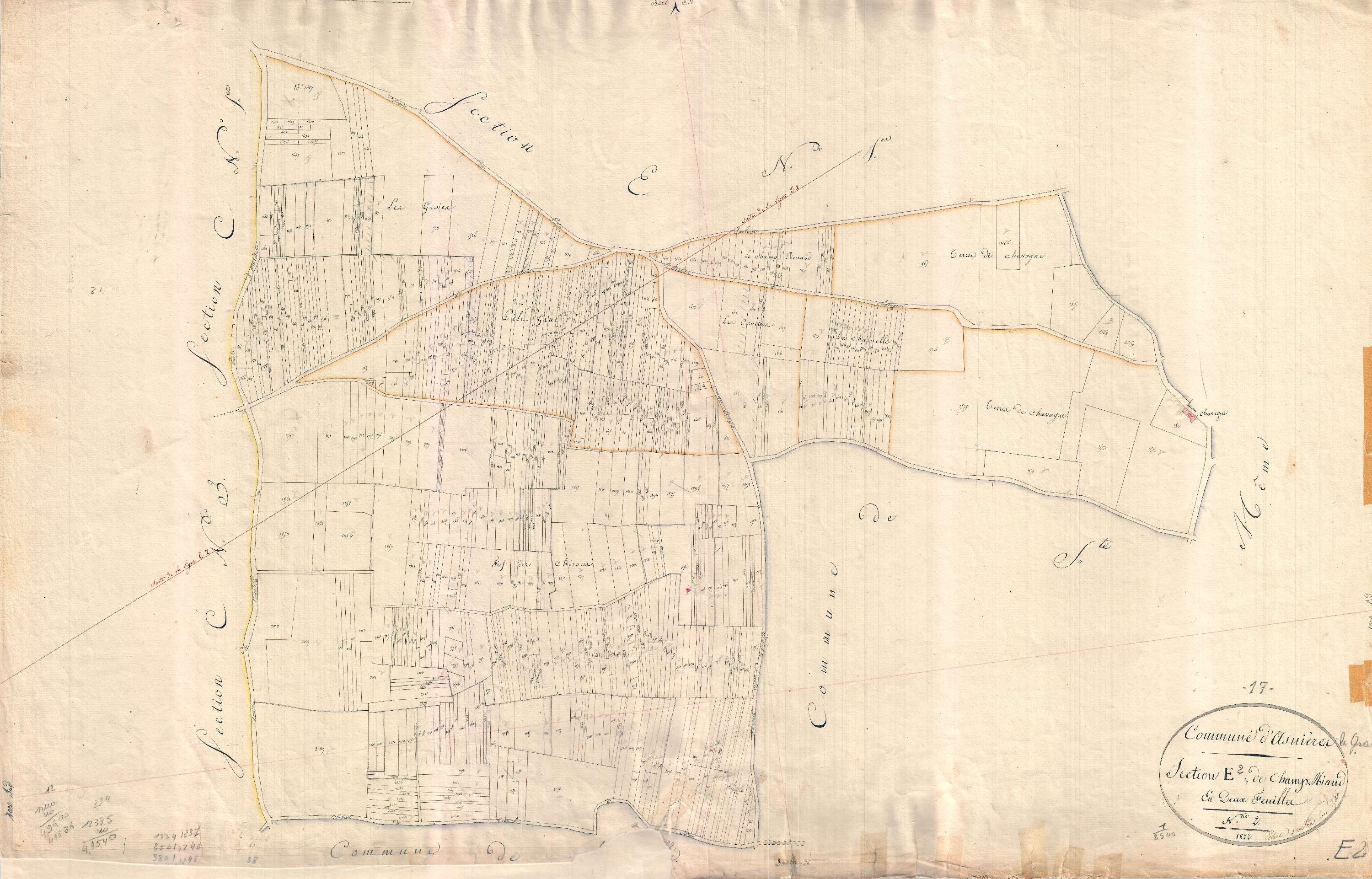 Asnières-la-Giraud - Section E2 dite de Champs Miau.